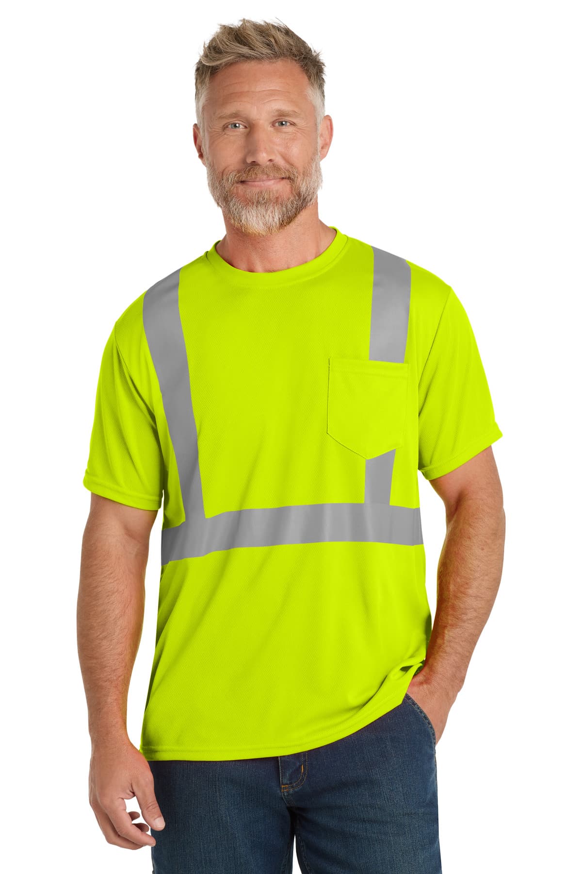 CornerStone ® ANSI 107 Class 2 Mesh Tee. CS200 thumbnail 3