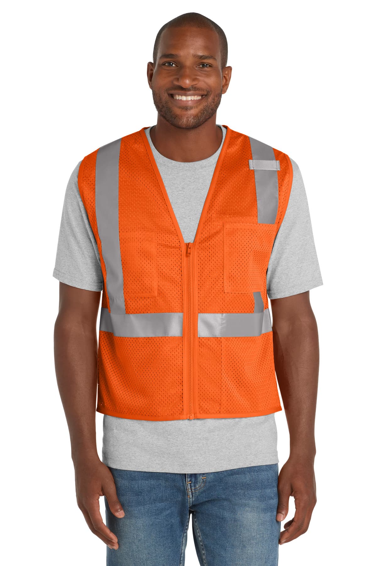 CornerStone ® ANSI 107 Class 2 Mesh Zippered Vest. CSV102 thumbnail 2