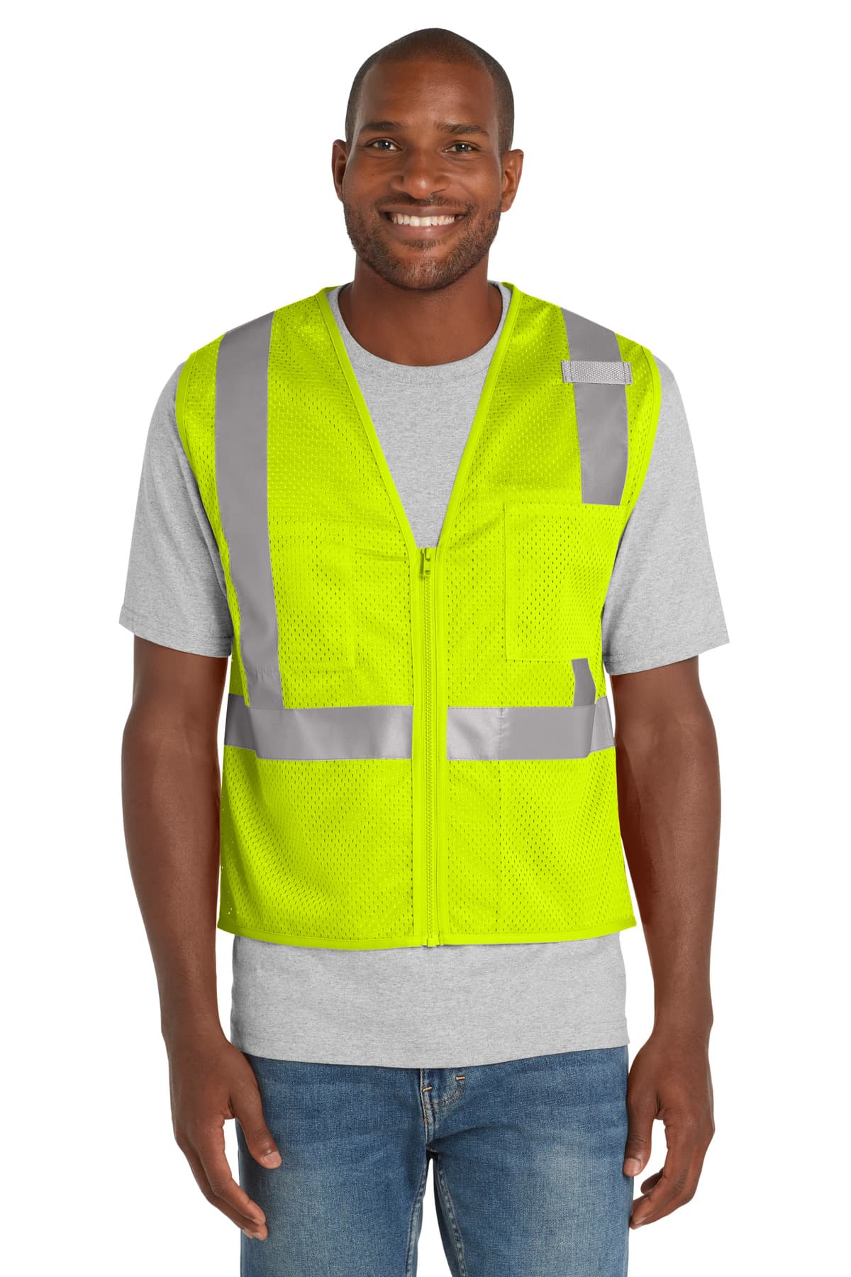 CornerStone ® ANSI 107 Class 2 Mesh Zippered Vest. CSV102 thumbnail 3