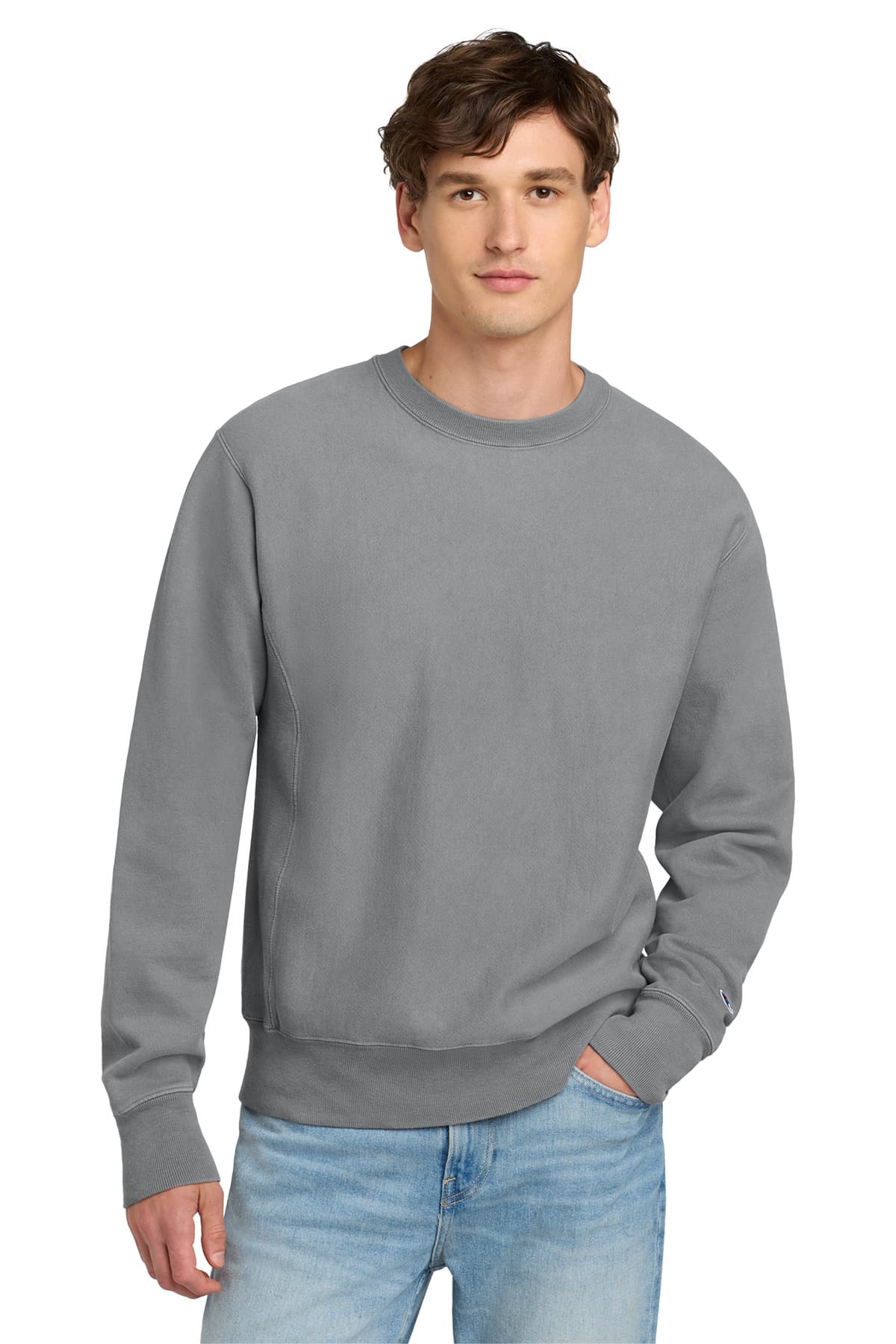 Champion ® Reverse Weave ® Garment-Dyed Crewneck Sweatshirt. GDS149 thumbnail 2