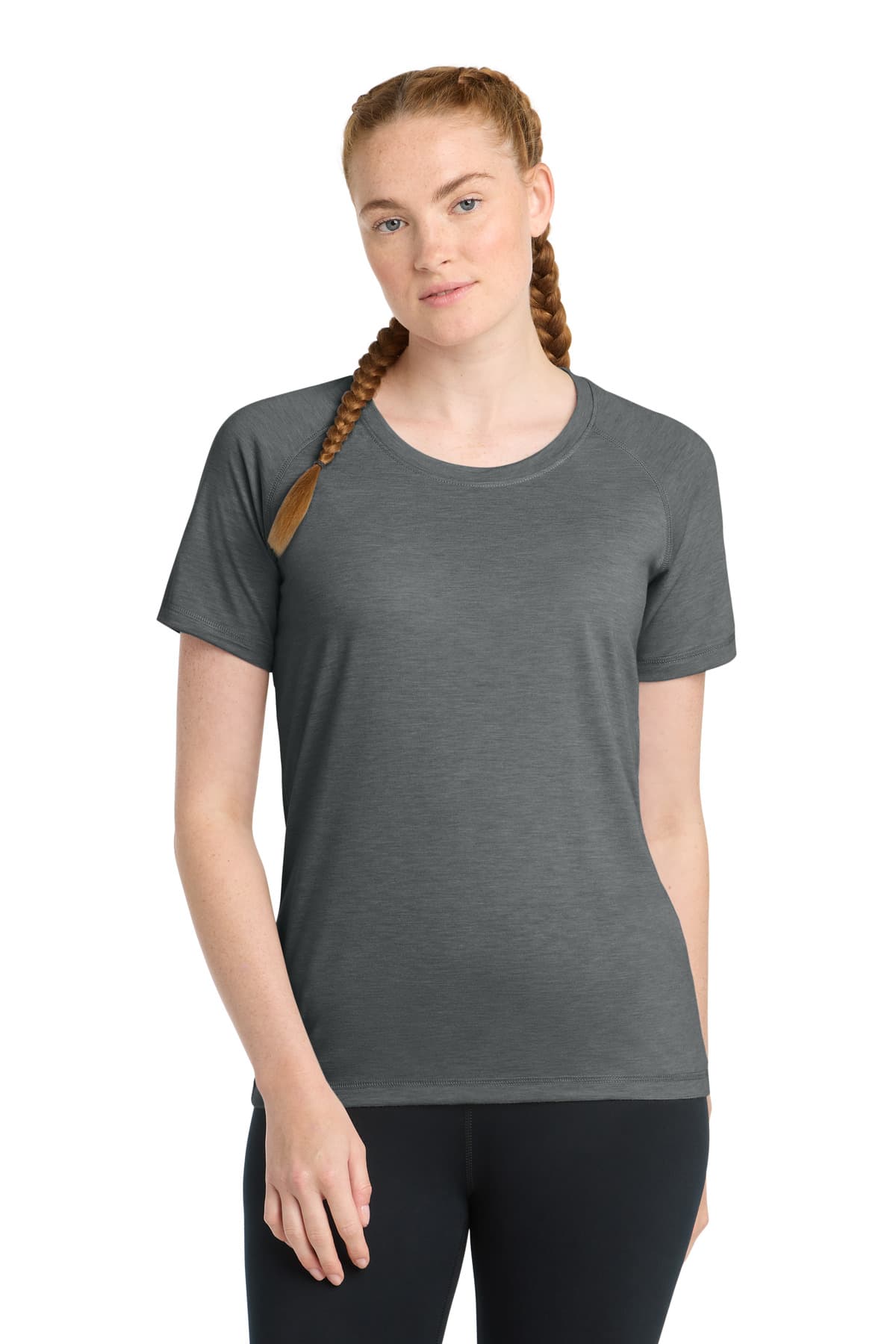 Sport-Tek ® Women's PosiCharge ® Tri-Blend Wicking Scoop Neck Raglan Tee. LST400 thumbnail 2