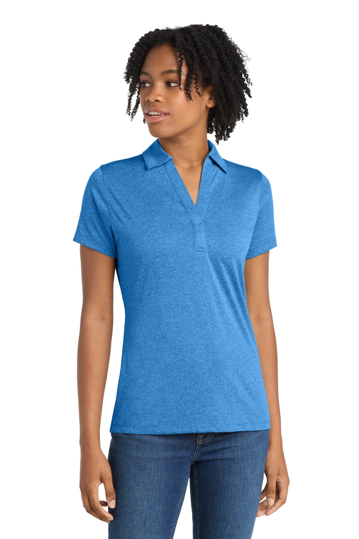 Sport-Tek ® Women's Heather Contender Polo. LST660 thumbnail 2