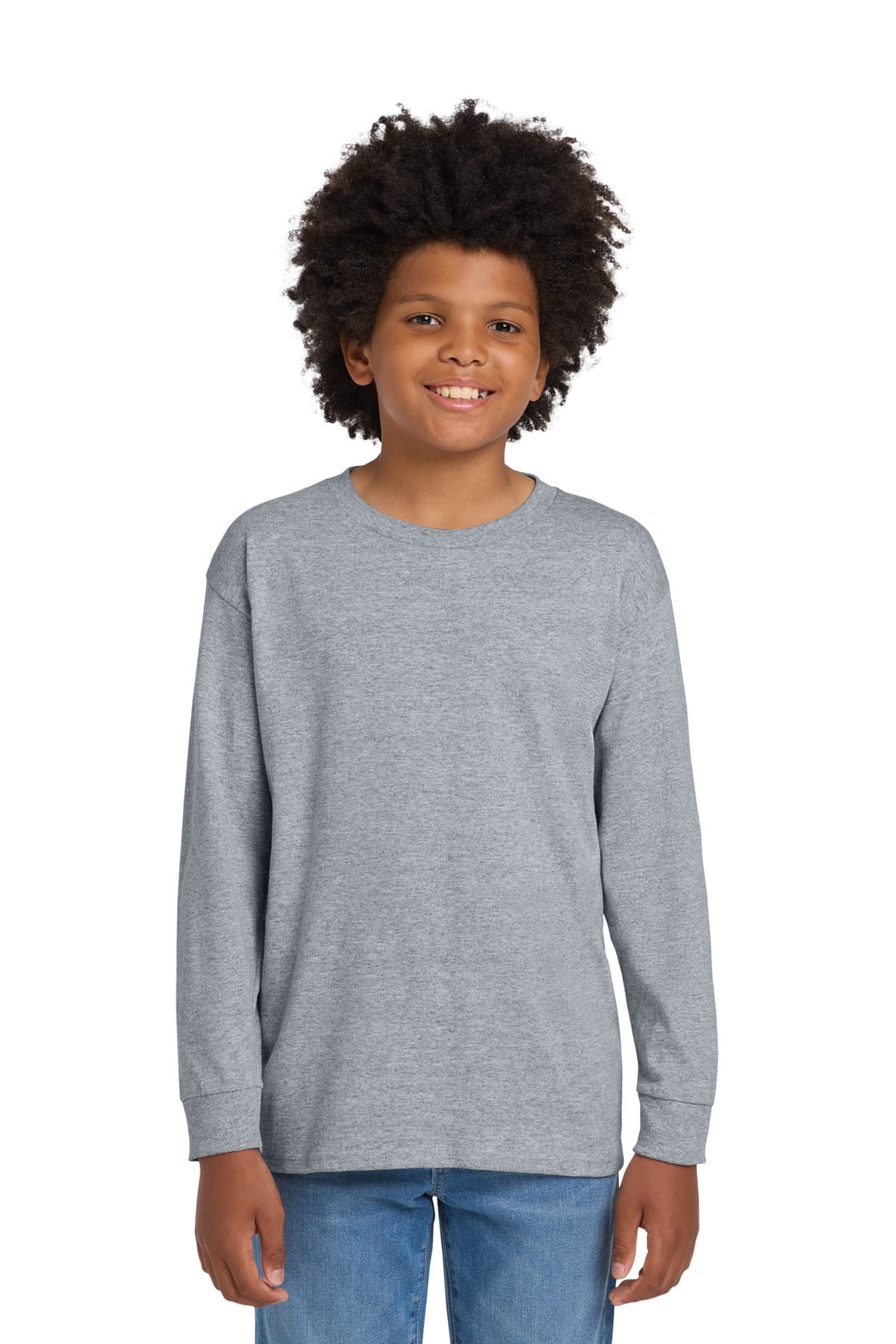Gildan ® Youth Heavy Cotton  100% Cotton Long Sleeve T-Shirt. 5400B thumbnail 3