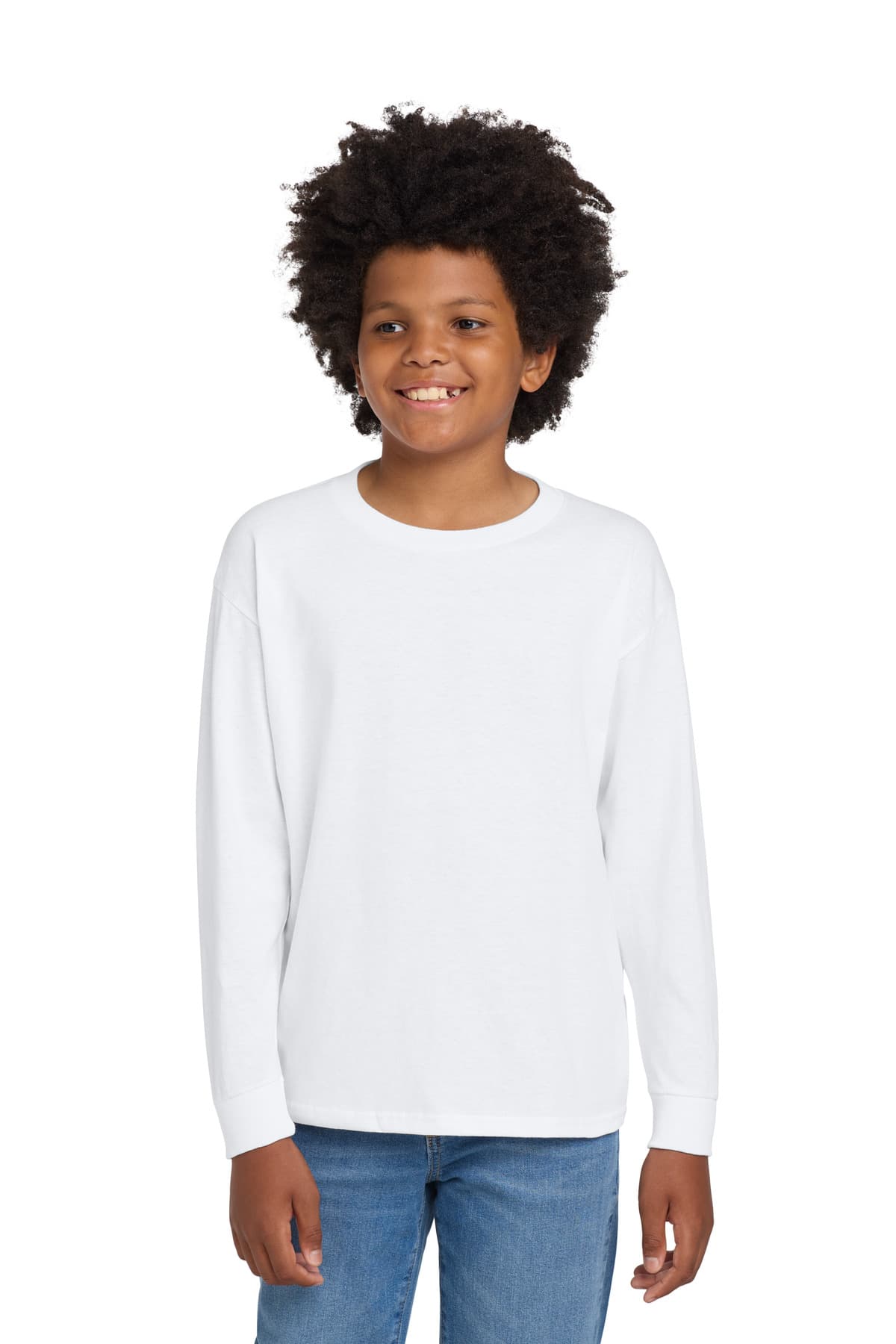 Gildan ® Youth Heavy Cotton  100% Cotton Long Sleeve T-Shirt. 5400B thumbnail 2