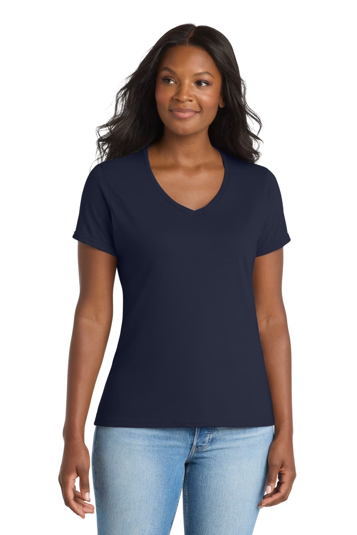 Port & Co  Women's Performance Blend V-Neck Tee. LPC381V thumbnail 3
