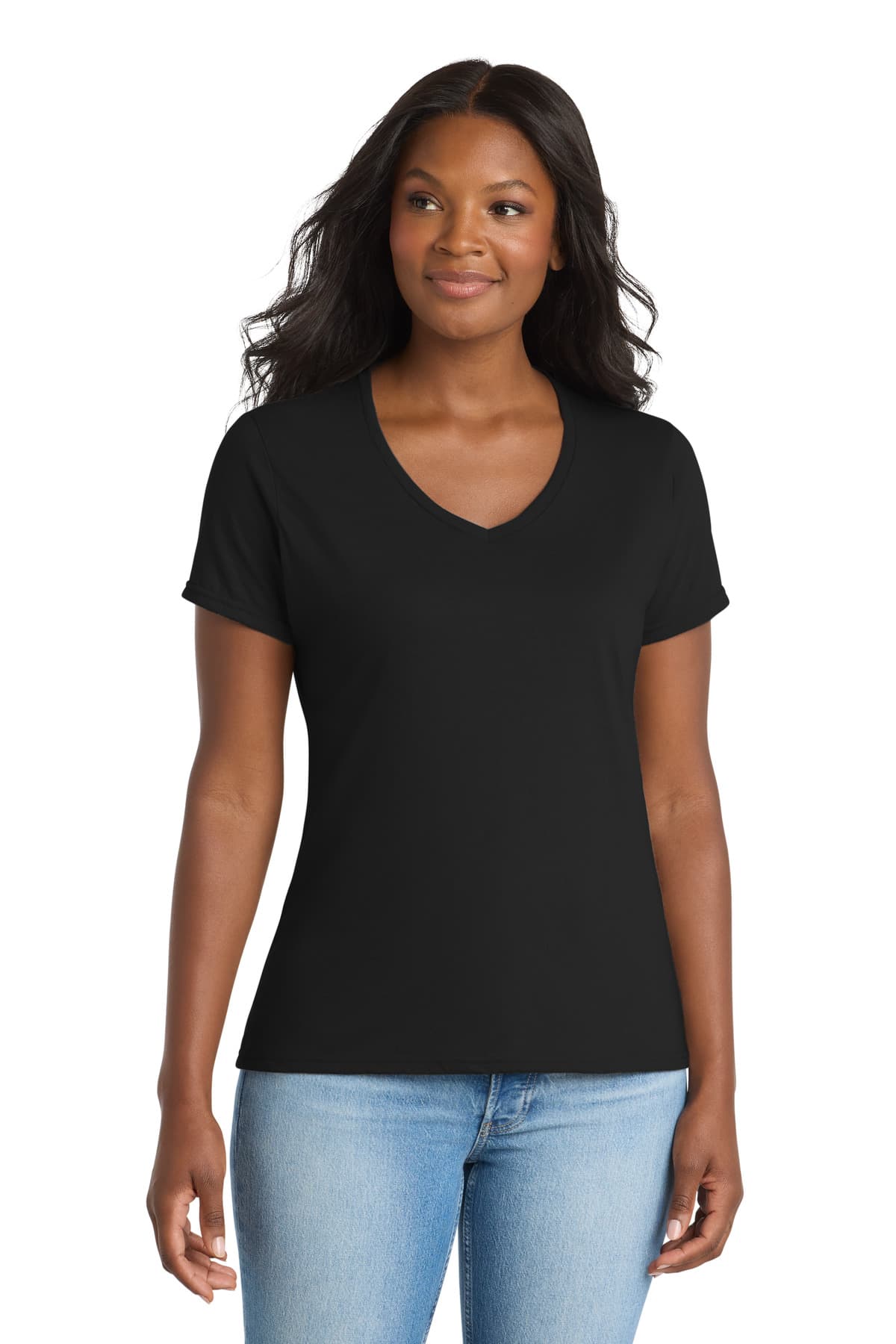 Port & Co  Women's Performance Blend V-Neck Tee. LPC381V thumbnail 4