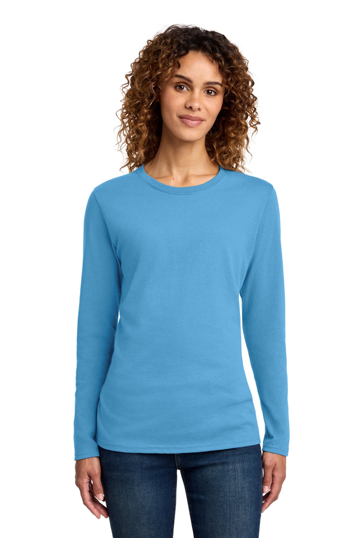 Port & Co  Women's Long Sleeve Core Cotton Tee. LPC54LS thumbnail 2