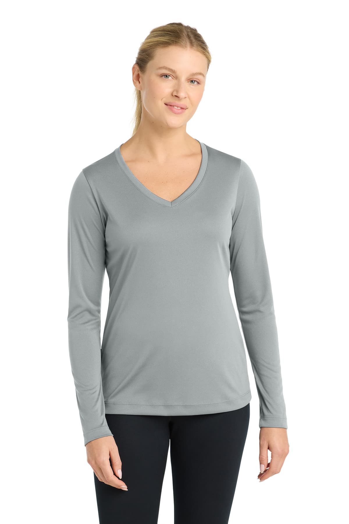 Sport-Tek ® Women's Long Sleeve PosiCharge ® Competitor V-Neck Tee. LST353LS thumbnail 3