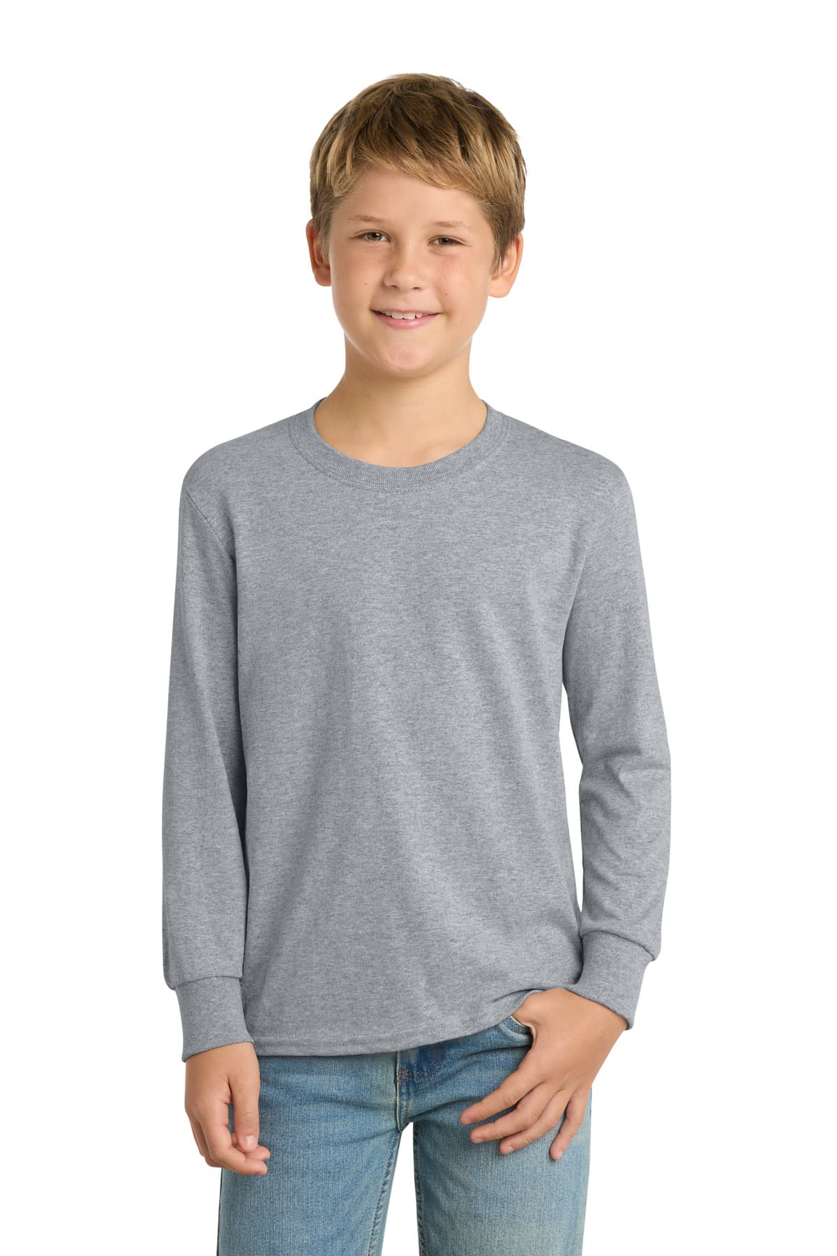 Port & Co  Youth Long Sleeve Core Cotton Tee. PC54YLS thumbnail 3