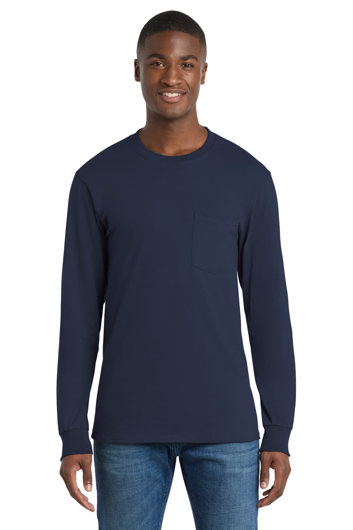 Port & Co  Long Sleeve Essential Pocket Tee. PC61LSP thumbnail 2