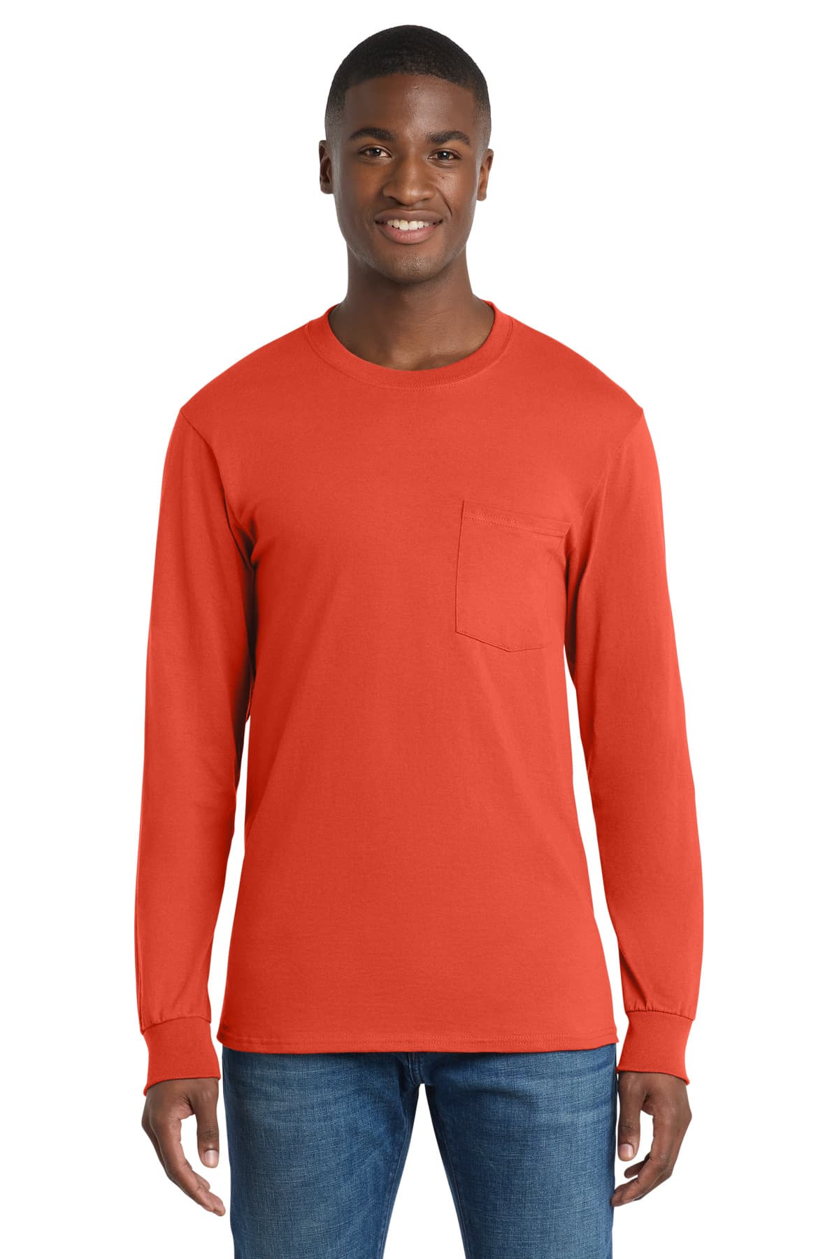 Port & Co  Long Sleeve Essential Pocket Tee. PC61LSP thumbnail 3