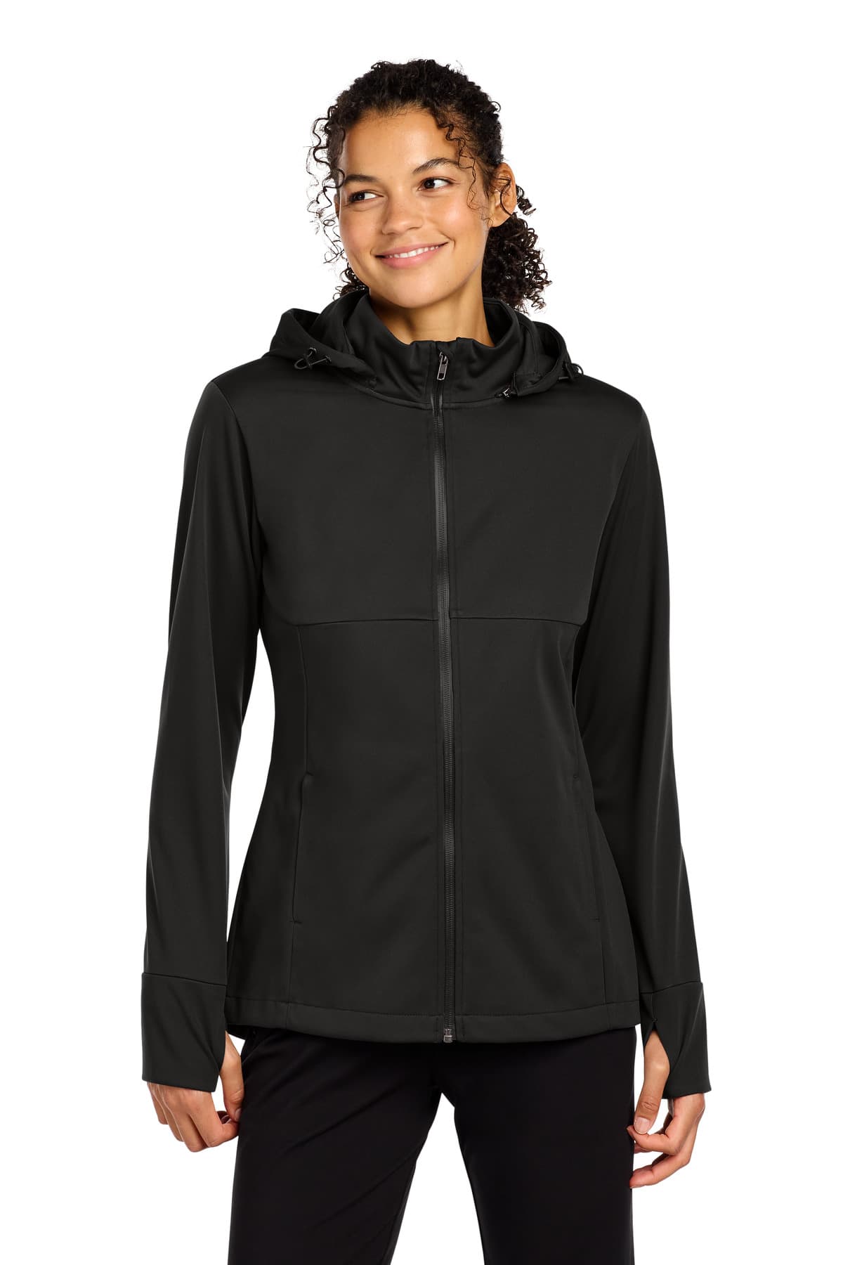 Sport-Tek ® Women's Hooded Soft Shell Jacket LST980 thumbnail 2