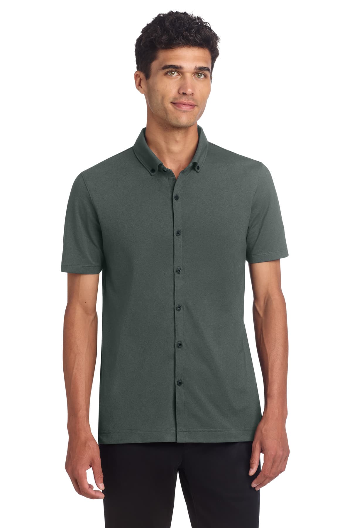 Mercer+Mettle ® Stretch Pique Full-Button Polo MM1006 thumbnail 2