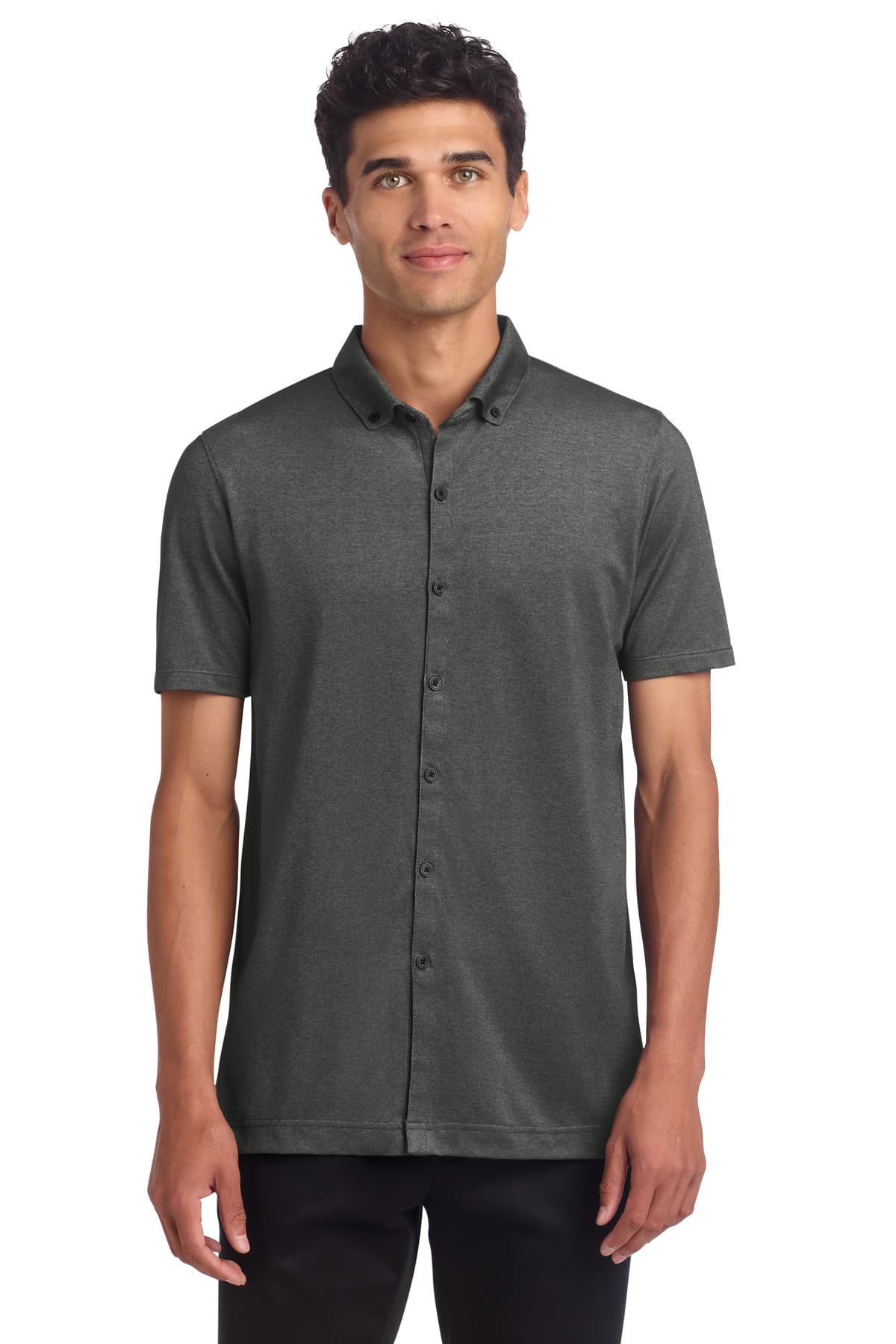 Mercer+Mettle ® Stretch Pique Full-Button Polo MM1006 thumbnail 3