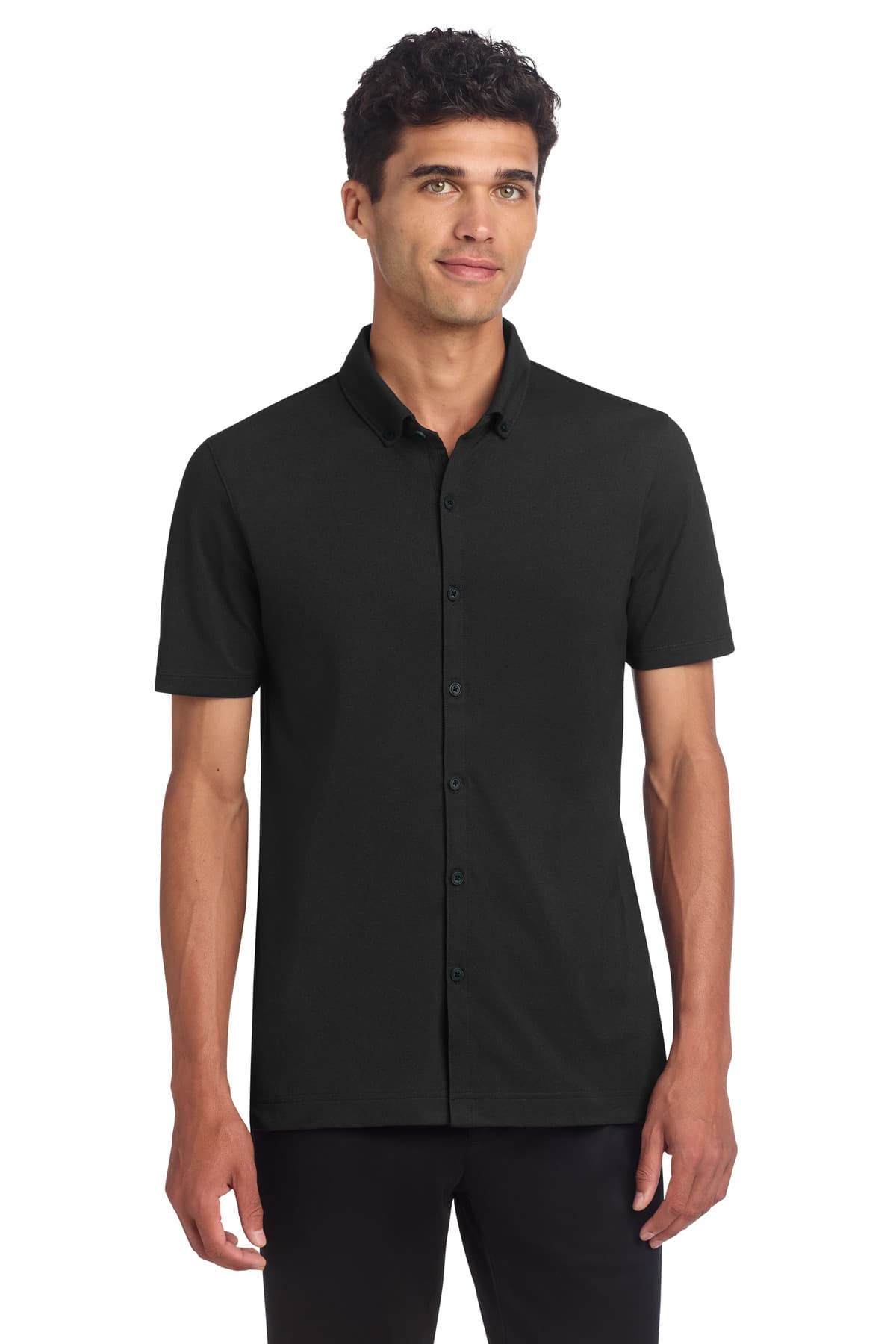 Mercer+Mettle ® Stretch Pique Full-Button Polo MM1006 thumbnail 4