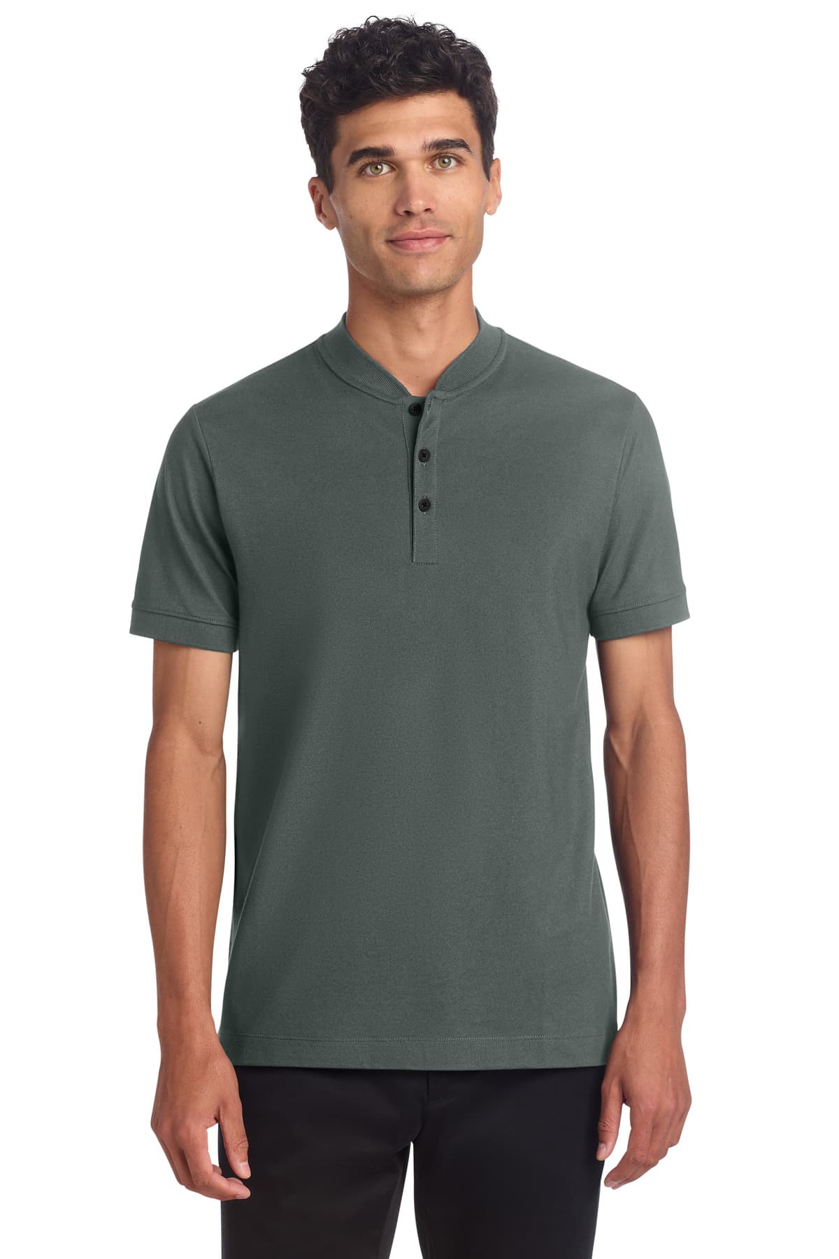 Mercer+Mettle ® Stretch Pique Henley MM1008 thumbnail 2
