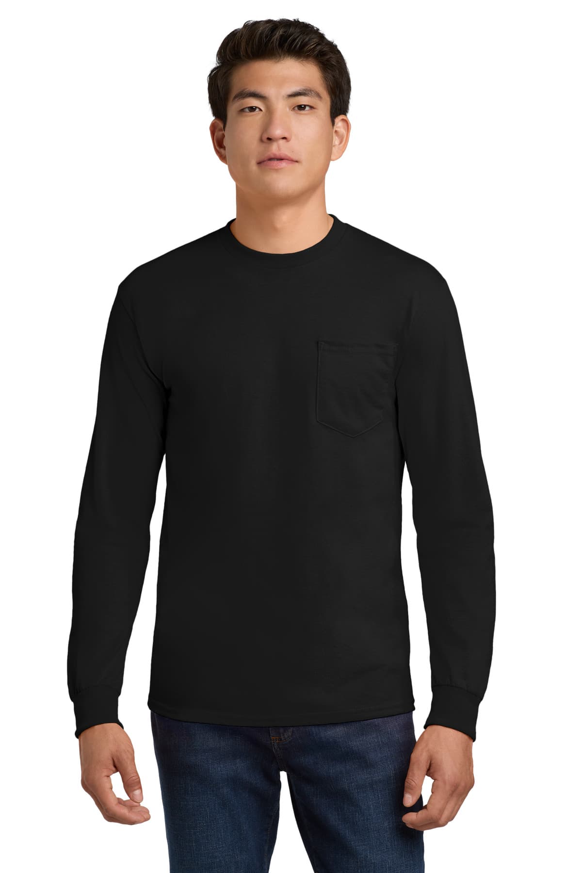 Gildan ® - Ultra Cotton ® 100% US Cotton Long Sleeve T-Shirt with Pocket. 2410 thumbnail 2