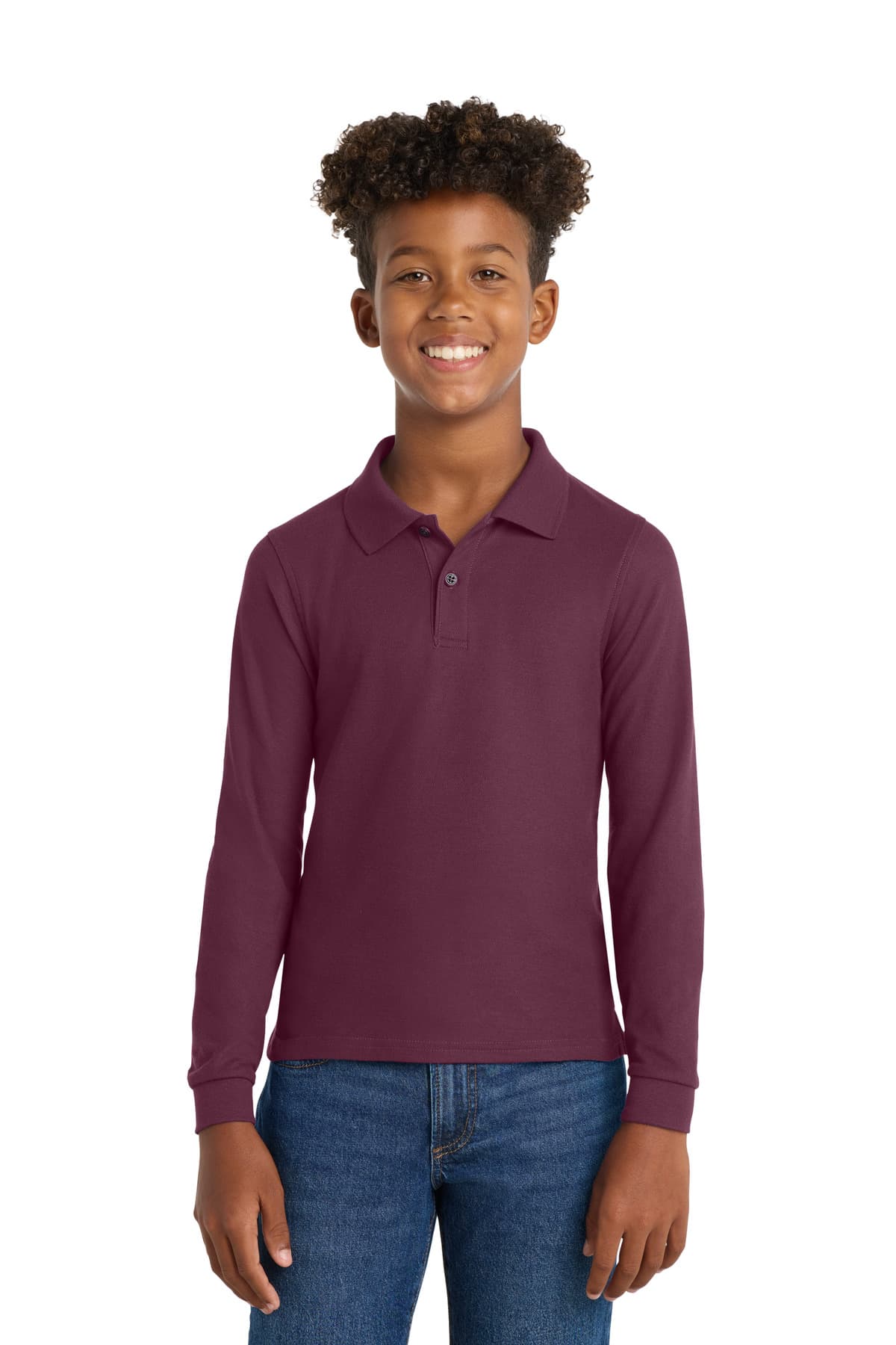 Port Authority ® Youth Long Sleeve Silk Touch Polo. Y500LS thumbnail 3