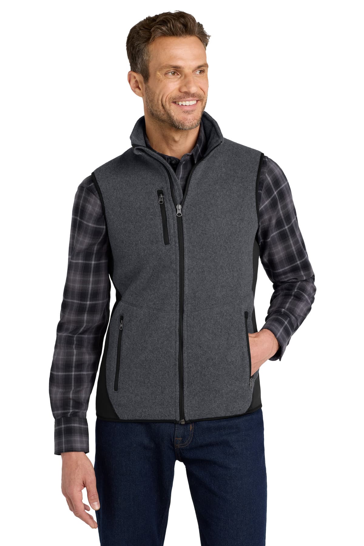 Port Authority ® R-Tek ® Pro Fleece Full-Zip Vest. F228 thumbnail 3