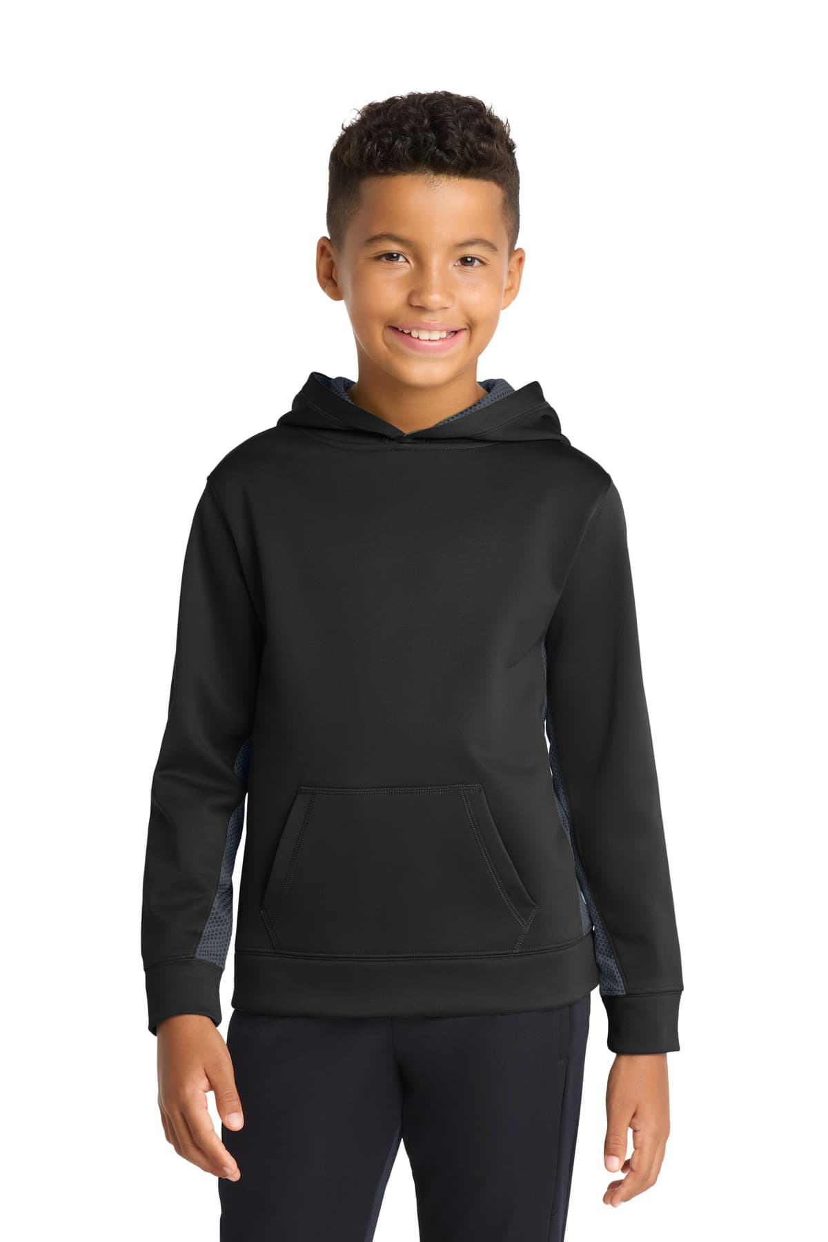 Sport-Tek ® Youth Sport-Wick ® CamoHex Fleece Colorblock Hooded Pullover. YST239 thumbnail 3