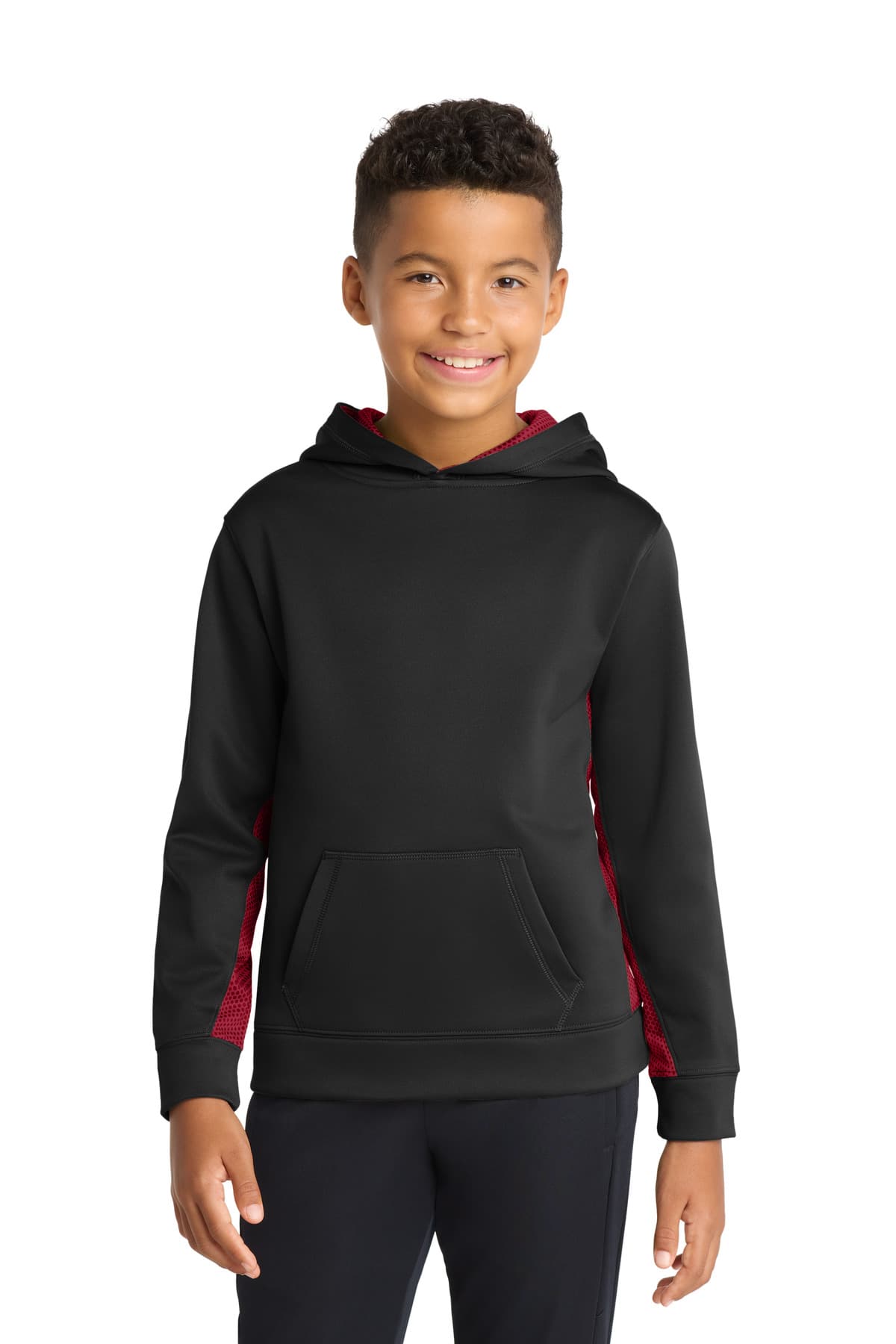 Sport-Tek ® Youth Sport-Wick ® CamoHex Fleece Colorblock Hooded Pullover. YST239 thumbnail 2