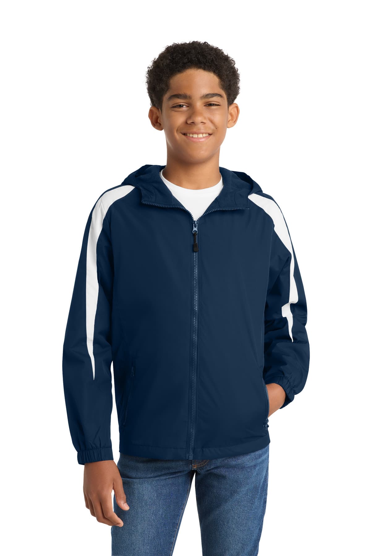 Sport-Tek ® Youth Fleece-Lined Colorblock Jacket. YST81 thumbnail 3