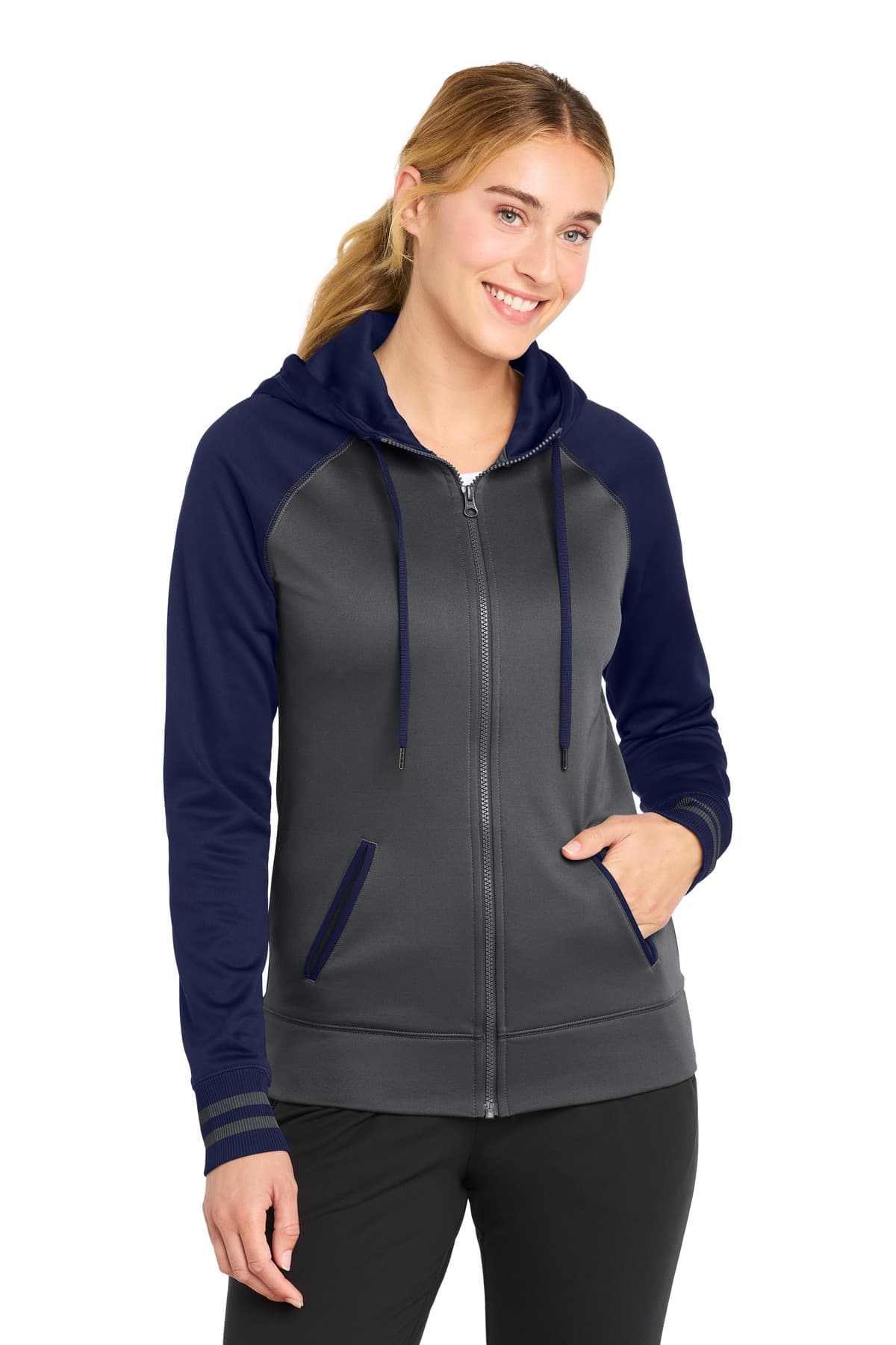 Sport-Tek ® Women's Sport-Wick ® Varsity Fleece Full-Zip Hooded Jacket. LST236 thumbnail 5