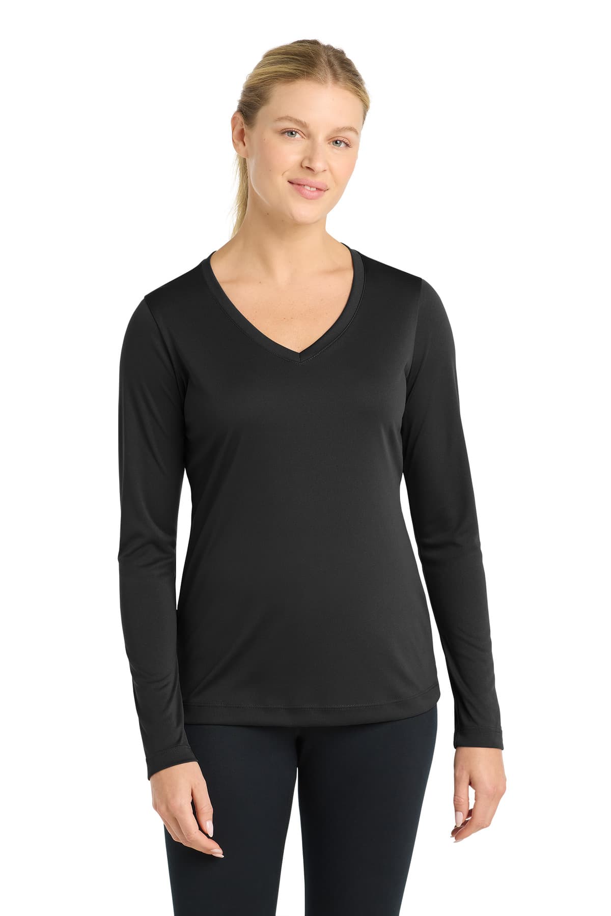 Sport-Tek ® Women's Long Sleeve PosiCharge ® Competitor V-Neck Tee. LST353LS thumbnail 2