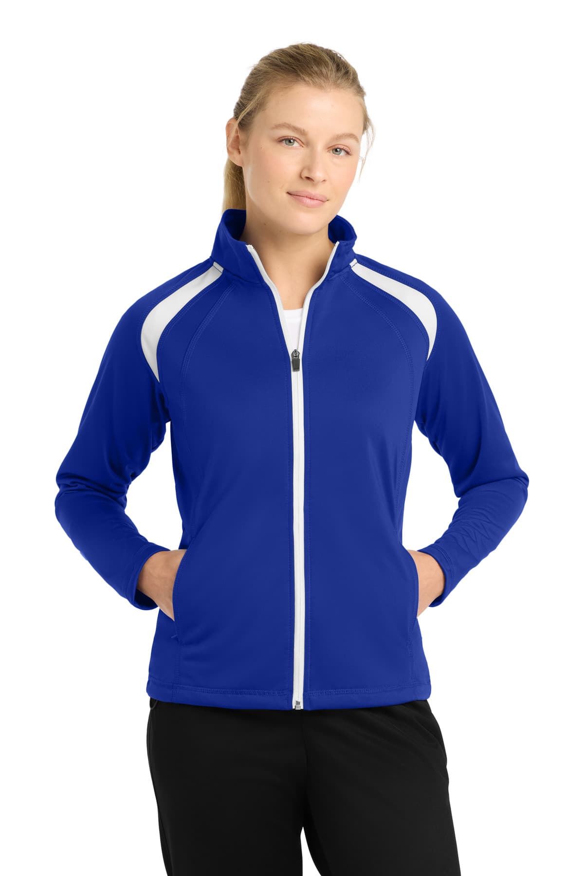 Sport-Tek ® Women's Tricot Track Jacket. LST90 thumbnail 3