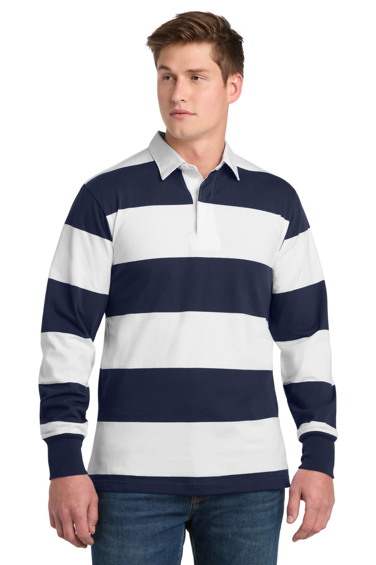 Sport-Tek ® Classic Long Sleeve Rugby Polo. ST301 thumbnail 4