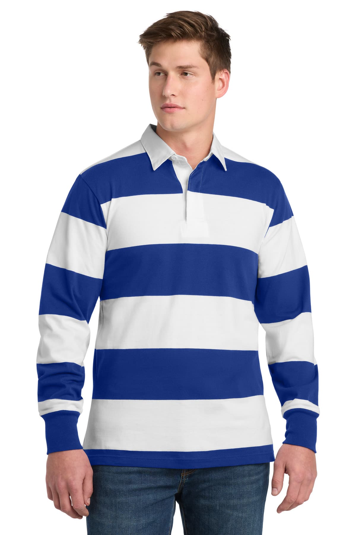 Sport-Tek ® Classic Long Sleeve Rugby Polo. ST301 thumbnail 5