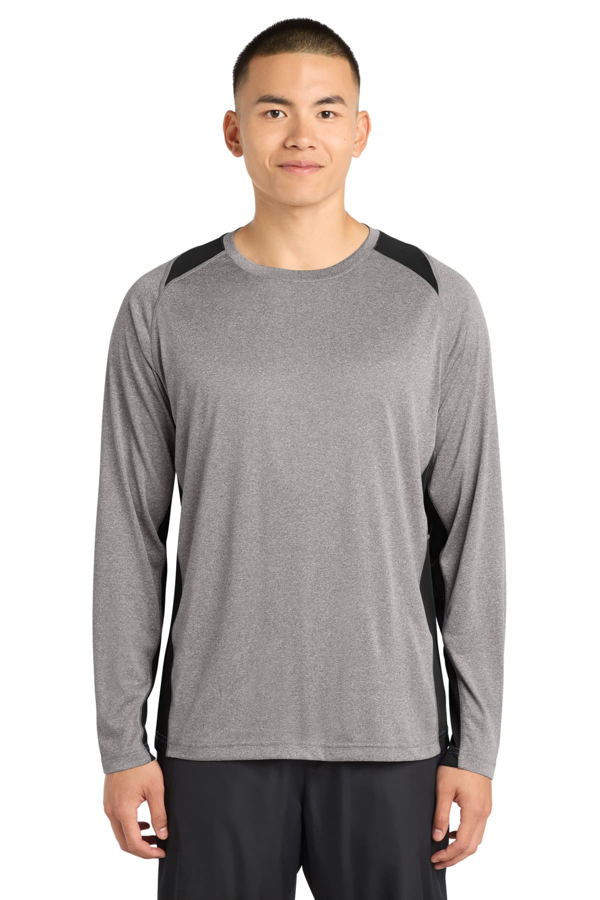 Sport-Tek ® Long Sleeve Heather Colorblock Contender  Tee. ST361LS thumbnail 2