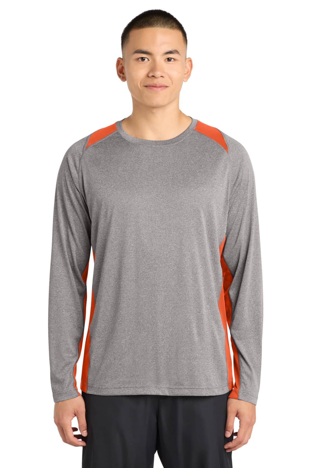 Sport-Tek ® Long Sleeve Heather Colorblock Contender  Tee. ST361LS thumbnail 3