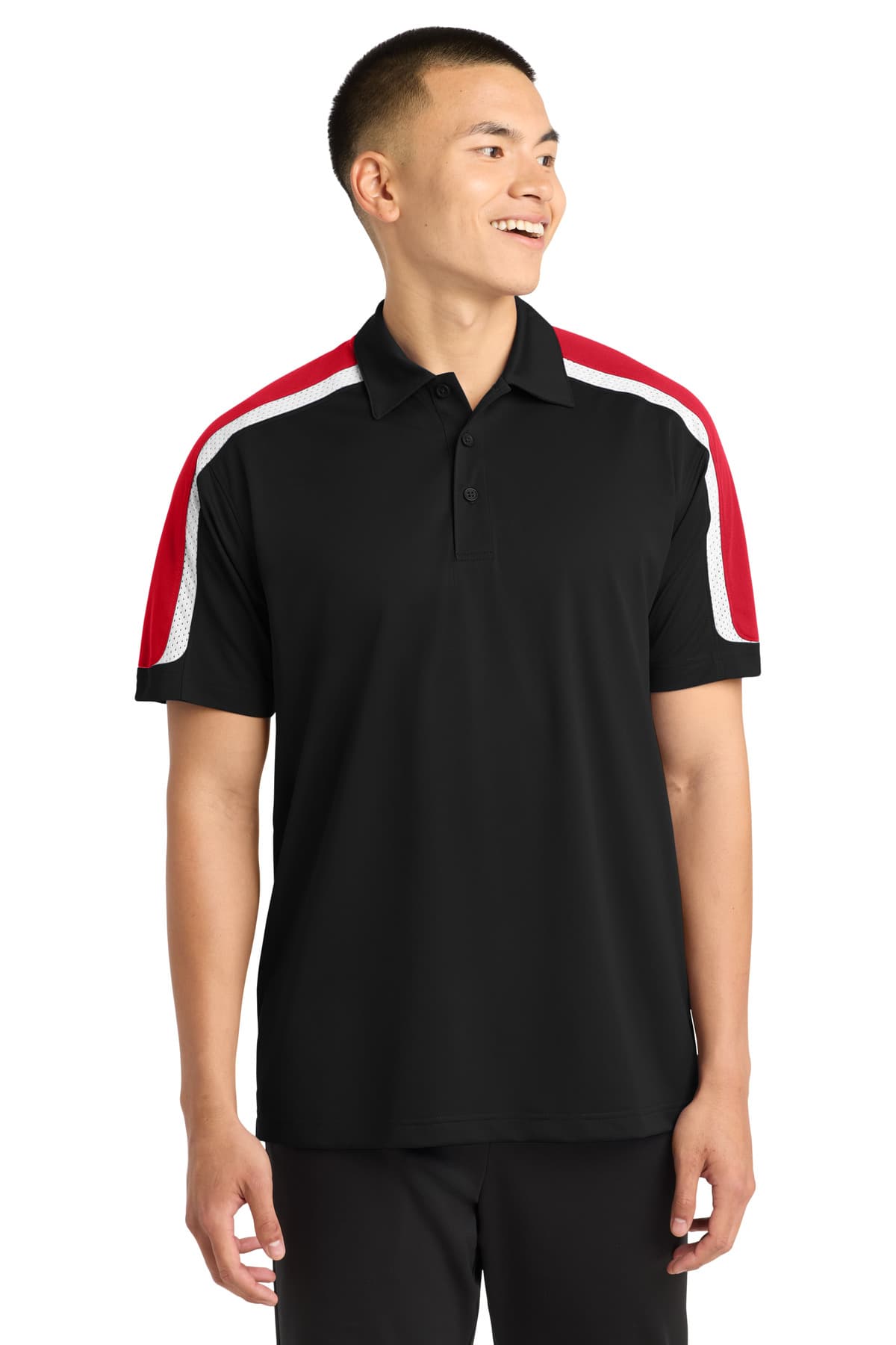 Sport-Tek ® Tricolor Shoulder Micropique Sport-Wick ® Polo. ST658 thumbnail 3