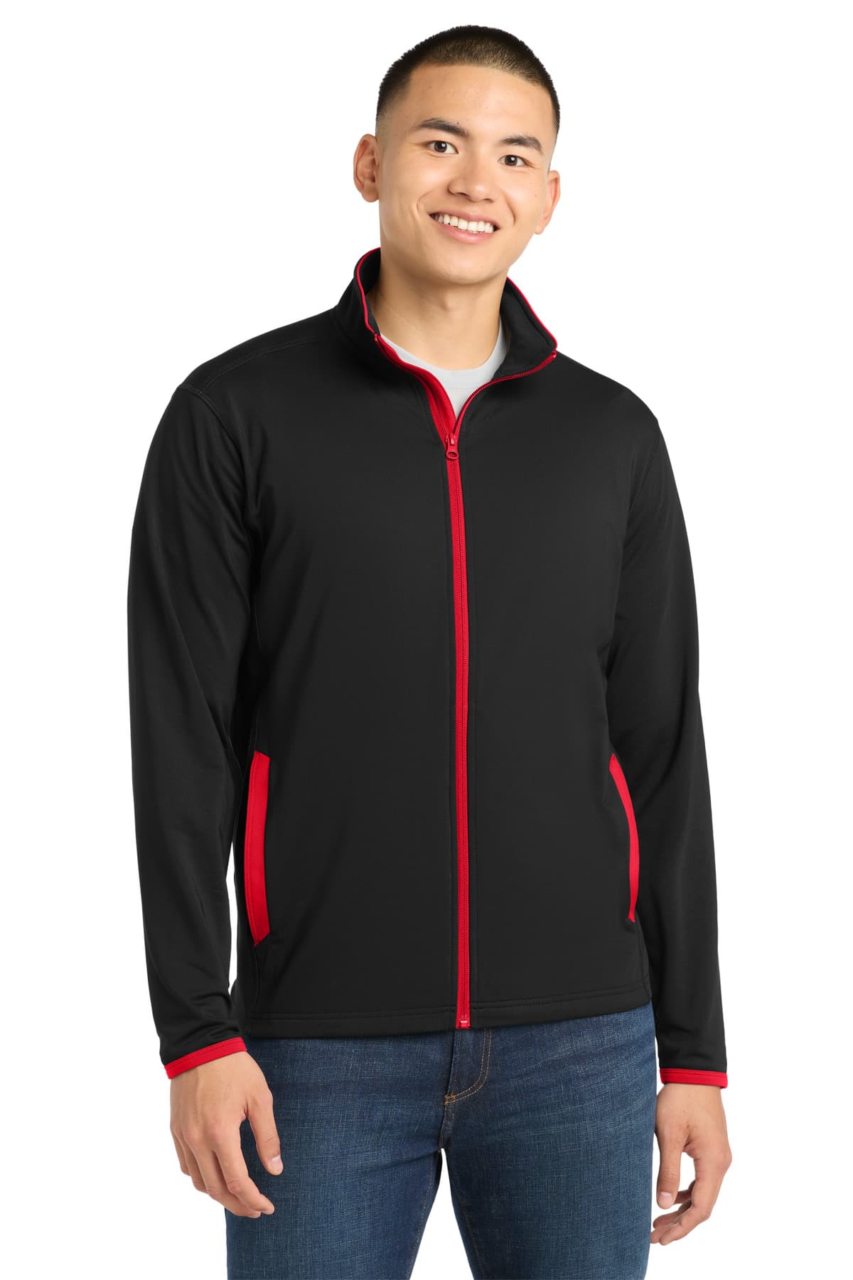Sport-Tek ® Sport-Wick ® Stretch Contrast Full-Zip Jacket. ST853 thumbnail 3