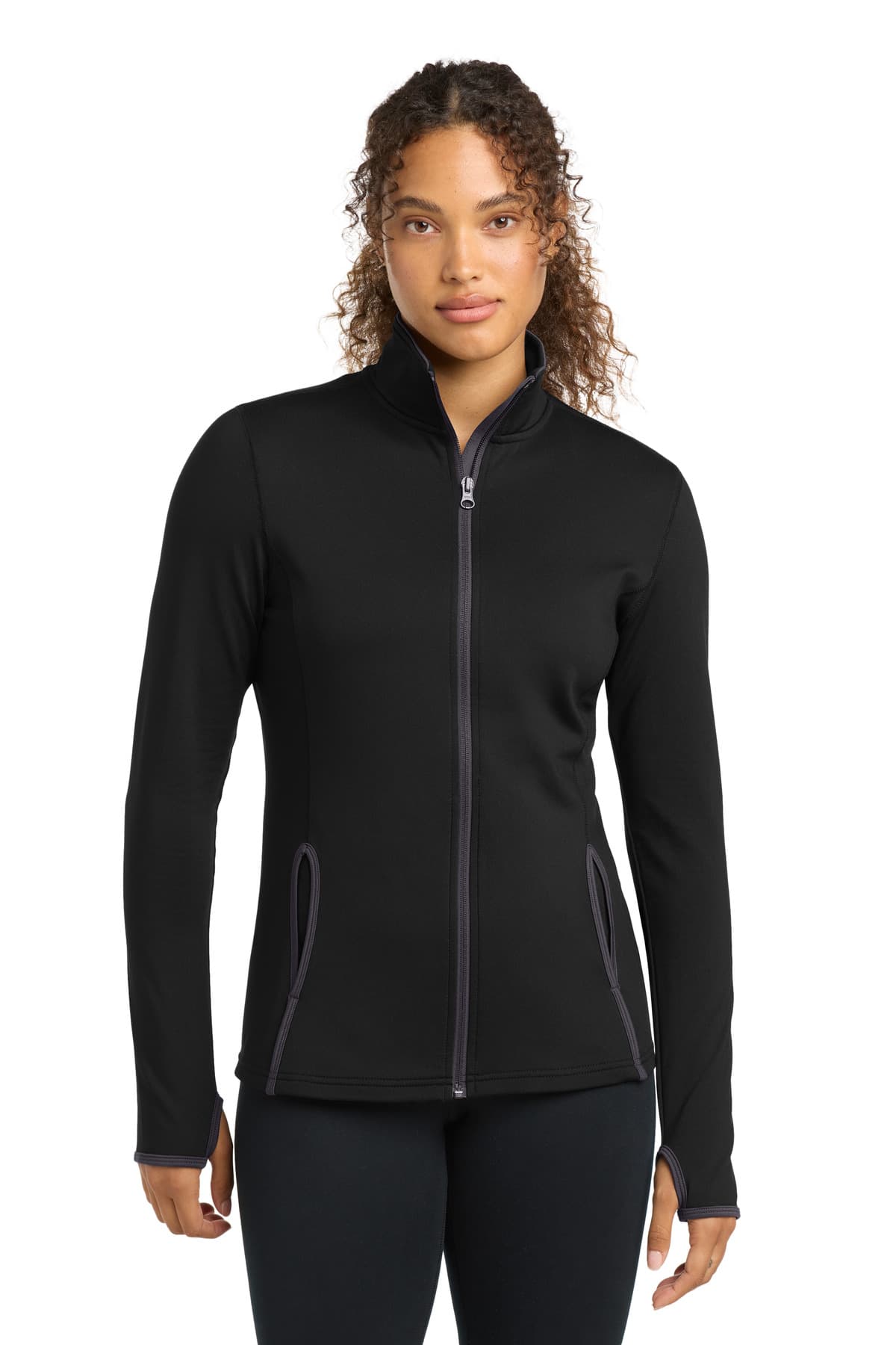 Sport-Tek ® Women's Sport-Wick ® Stretch Contrast Full-Zip Jacket. LST853 thumbnail 2