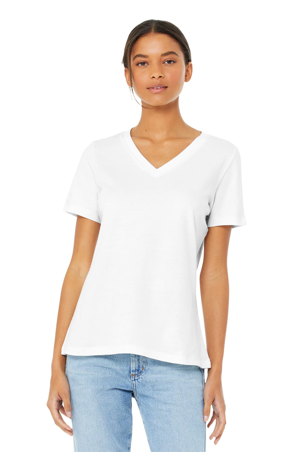BELLA+CANVAS ® Women's Relaxed Jersey Short Sleeve V-Neck Tee. BC6405 thumbnail 5