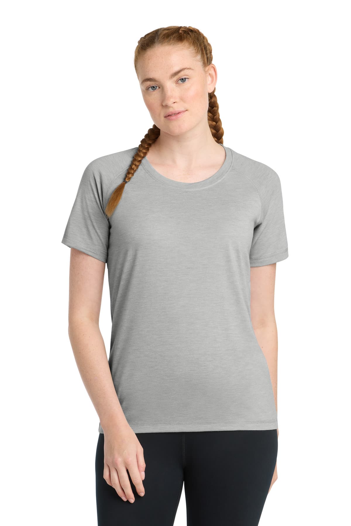 Sport-Tek ® Women's PosiCharge ® Tri-Blend Wicking Scoop Neck Raglan Tee. LST400 thumbnail 3