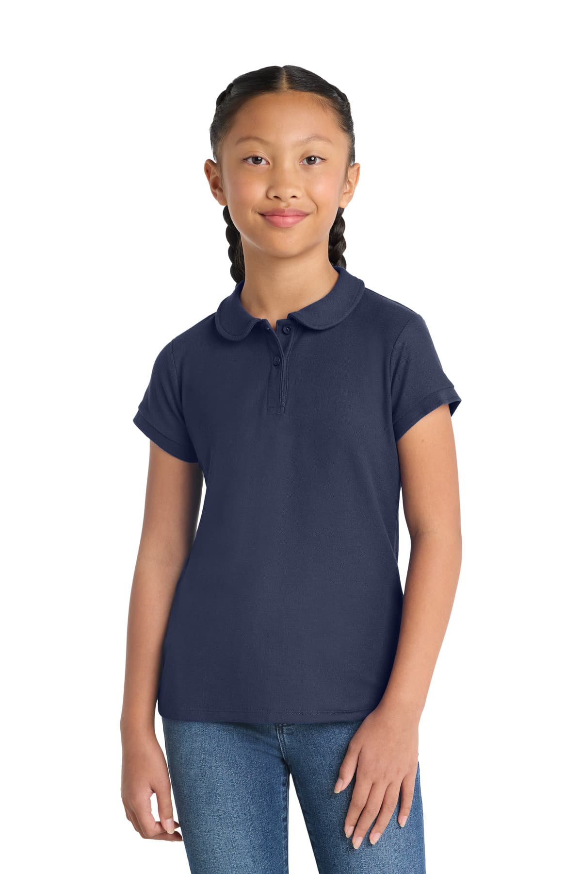Port Authority ® Girls Silk Touch  Peter Pan Collar Polo. YG503 thumbnail 2