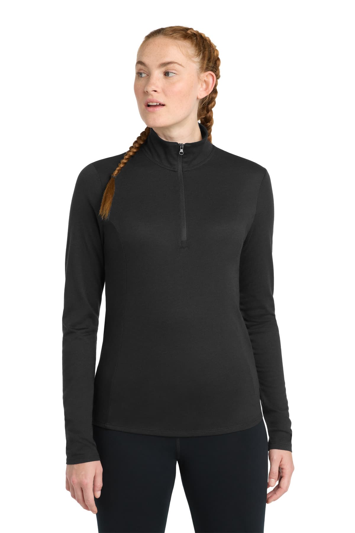 Sport-Tek ® Women's PosiCharge ® Tri-Blend Wicking 1/4-Zip Pullover. LST407 thumbnail 2