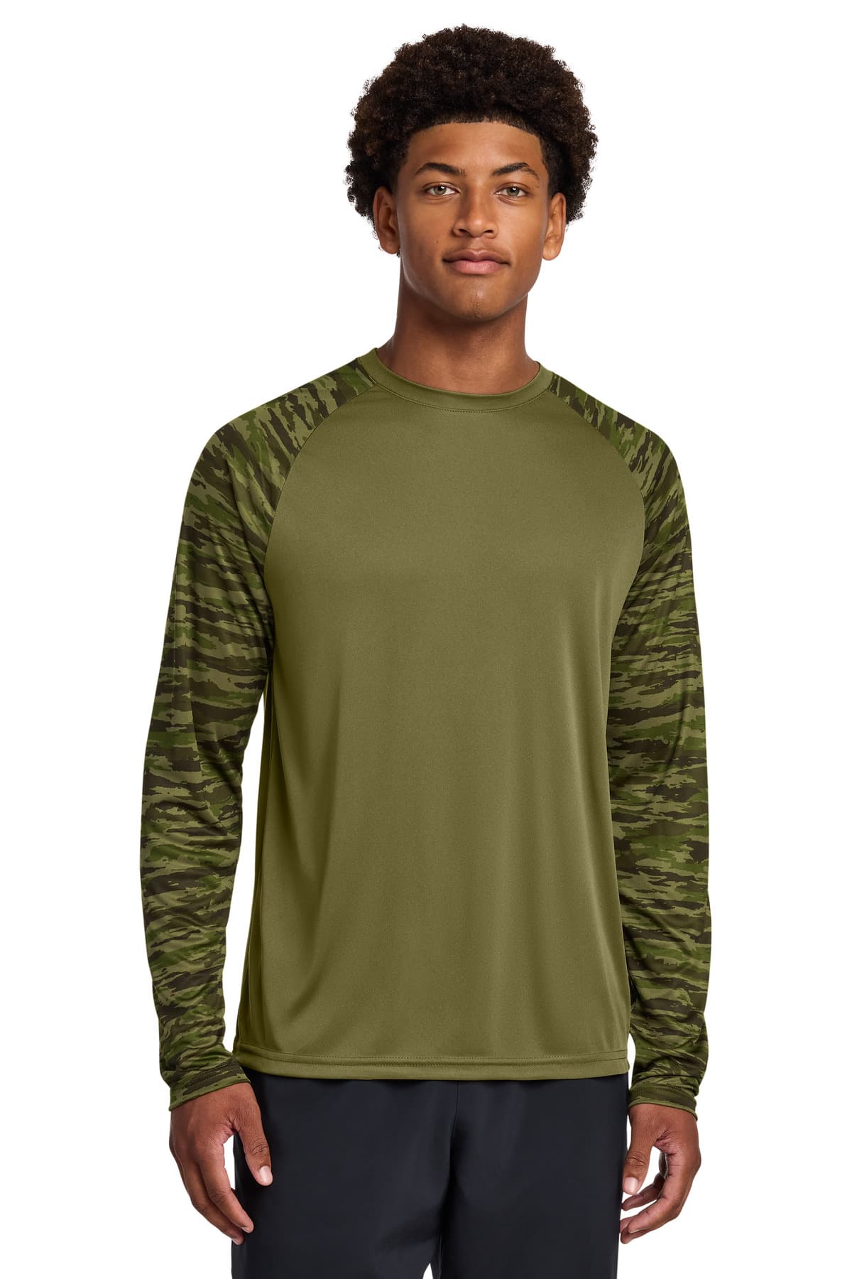 Sport-Tek ® Drift Camo Colorblock Long Sleeve Tee ST376LS thumbnail 3