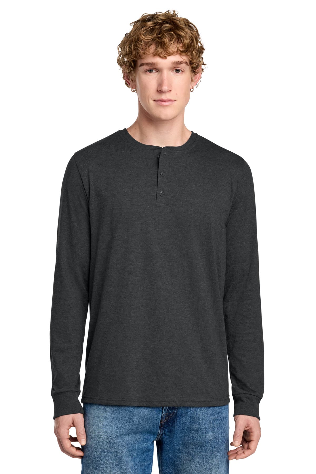 District ® Perfect Tri ® Long Sleeve Henley DT145 thumbnail 2