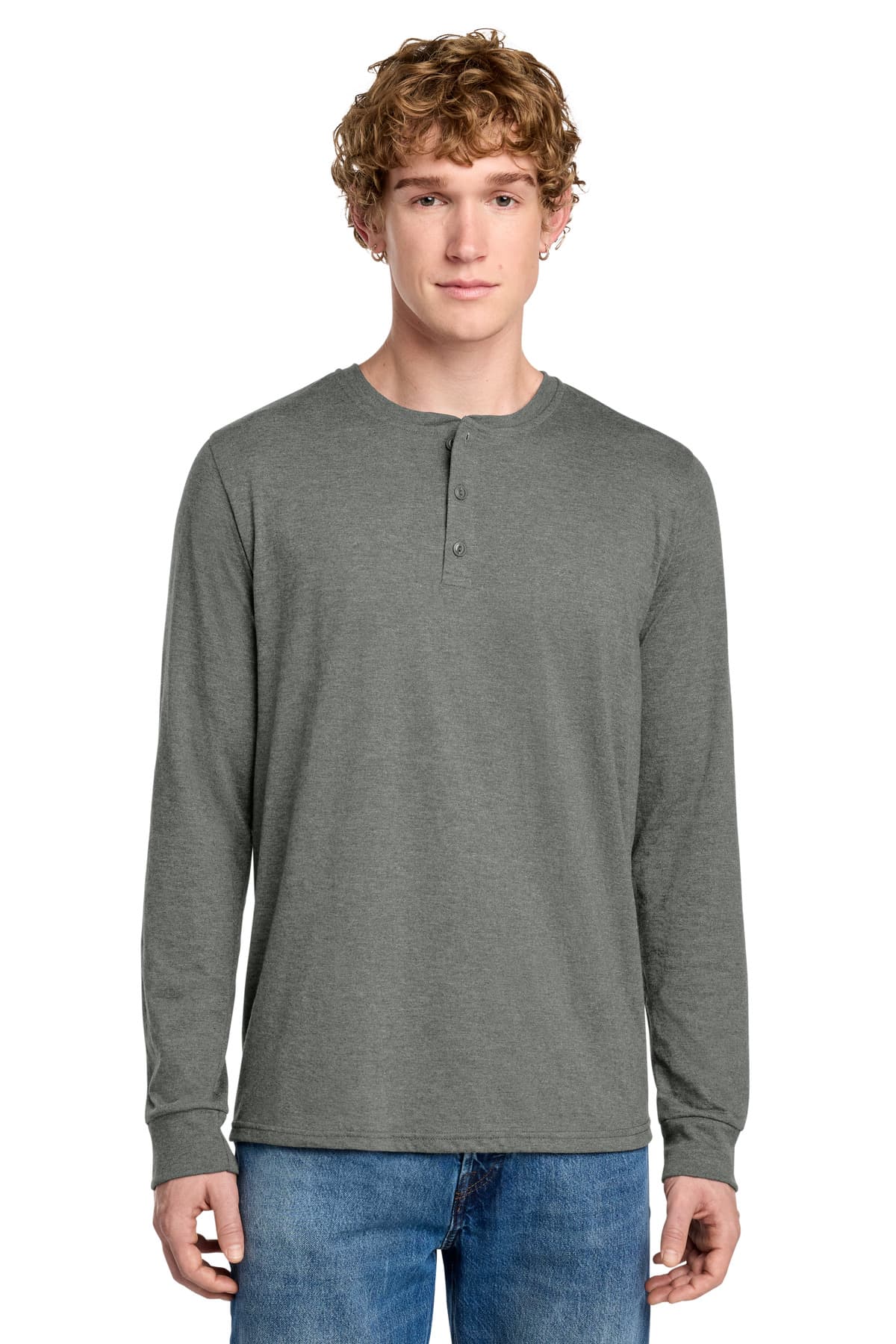District ® Perfect Tri ® Long Sleeve Henley DT145 thumbnail 3
