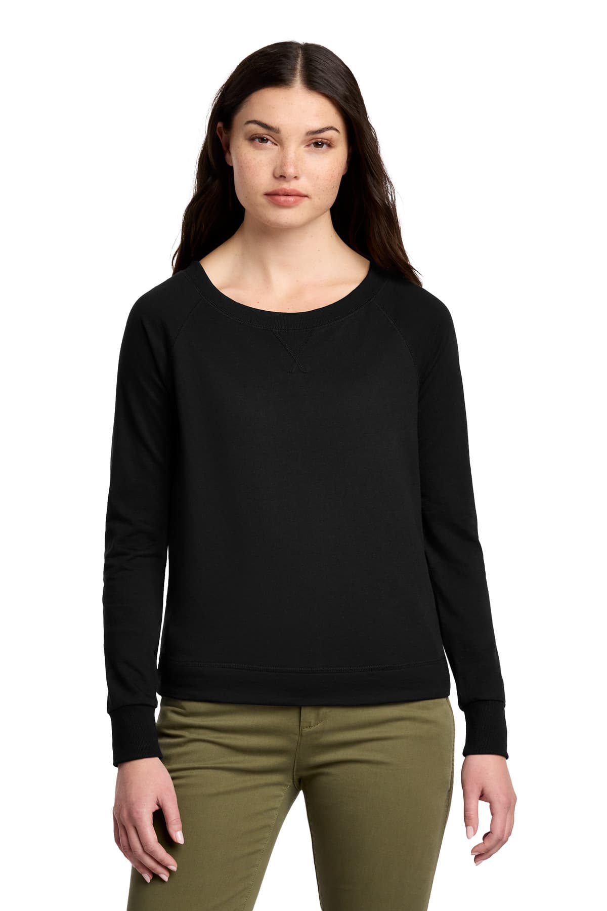 District ® Women's Featherweight French Terry  Long Sleeve Crewneck DT672 thumbnail 2