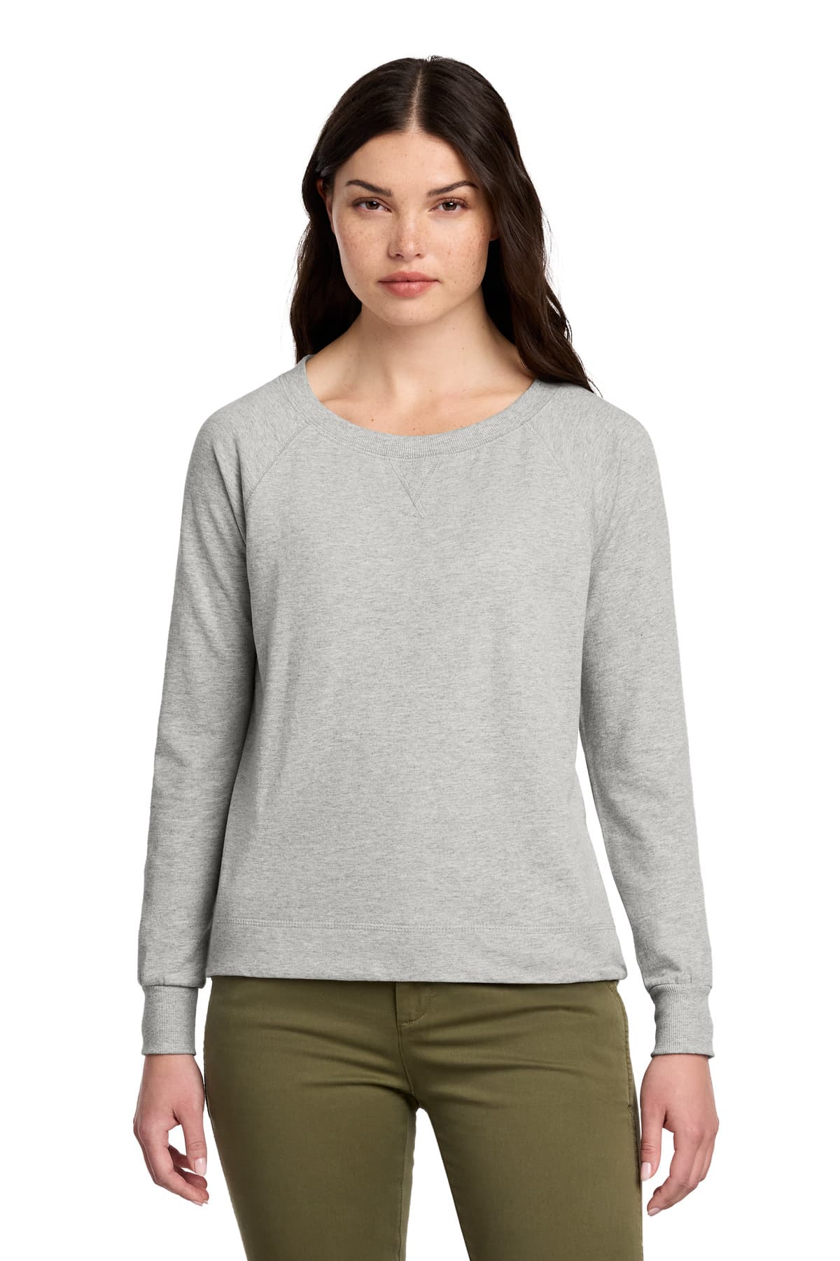 District ® Women's Featherweight French Terry  Long Sleeve Crewneck DT672 thumbnail 5