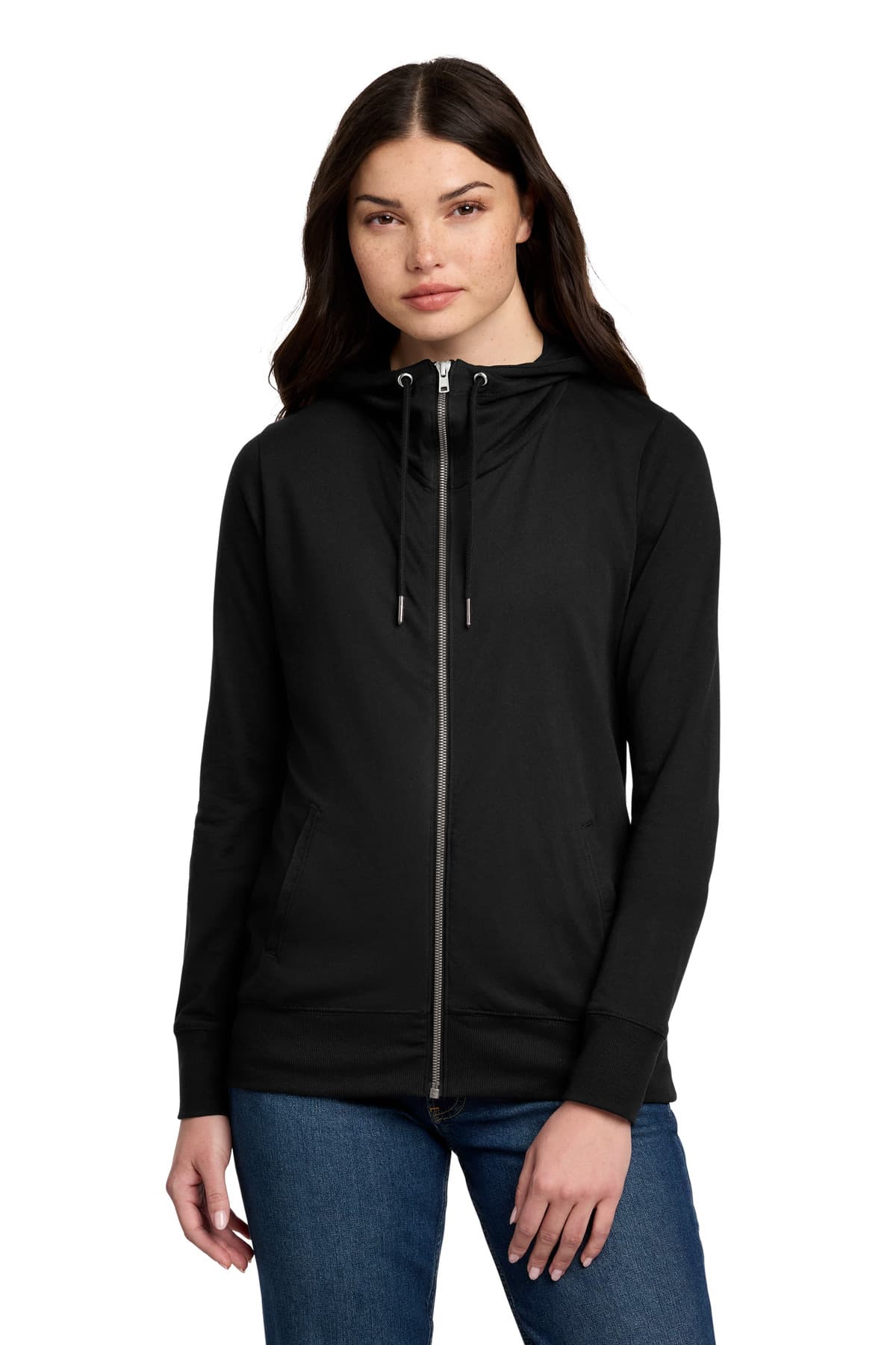 District ® Women's Featherweight French Terry  Full-Zip Hoodie DT673 thumbnail 2