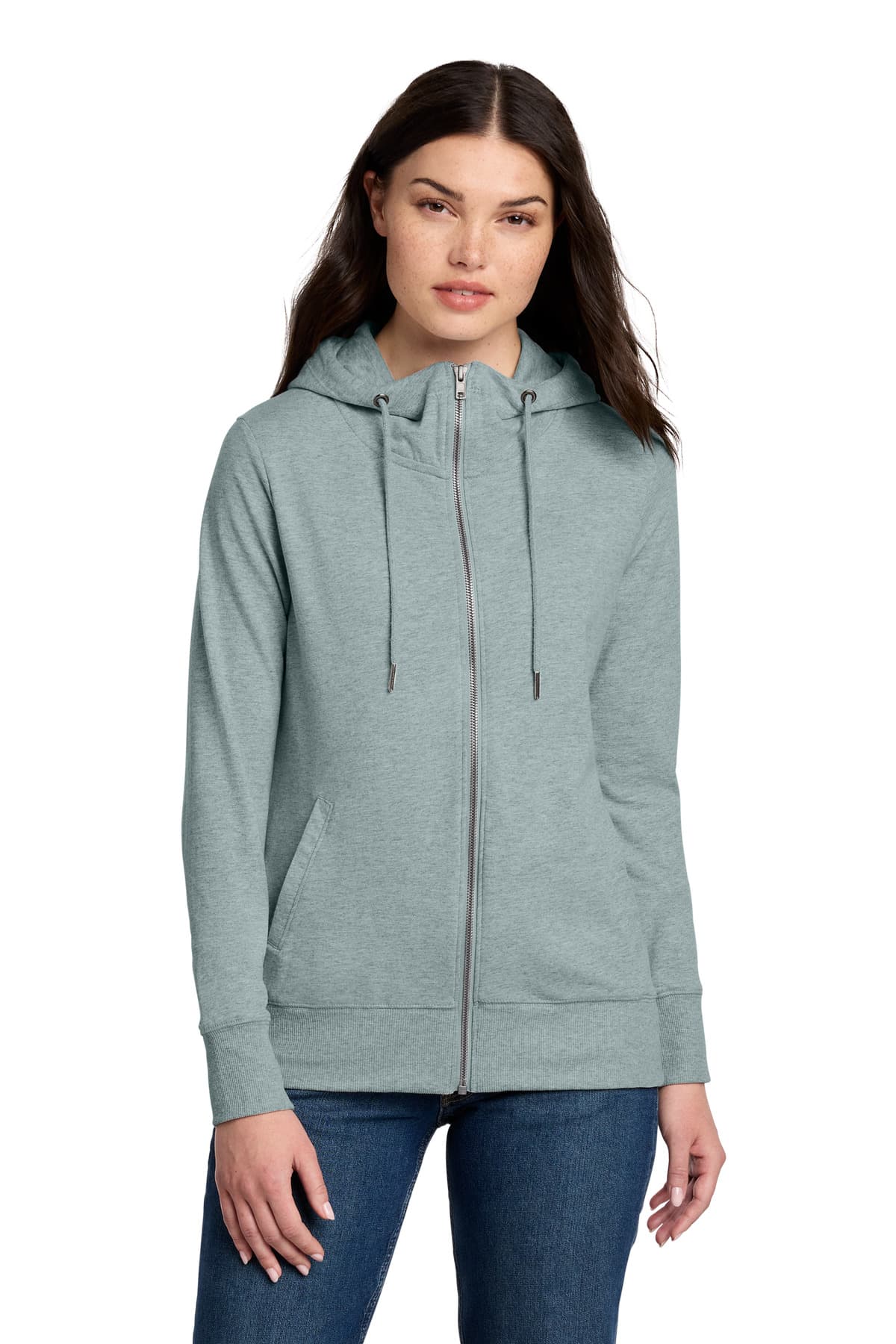 District ® Women's Featherweight French Terry  Full-Zip Hoodie DT673 thumbnail 3