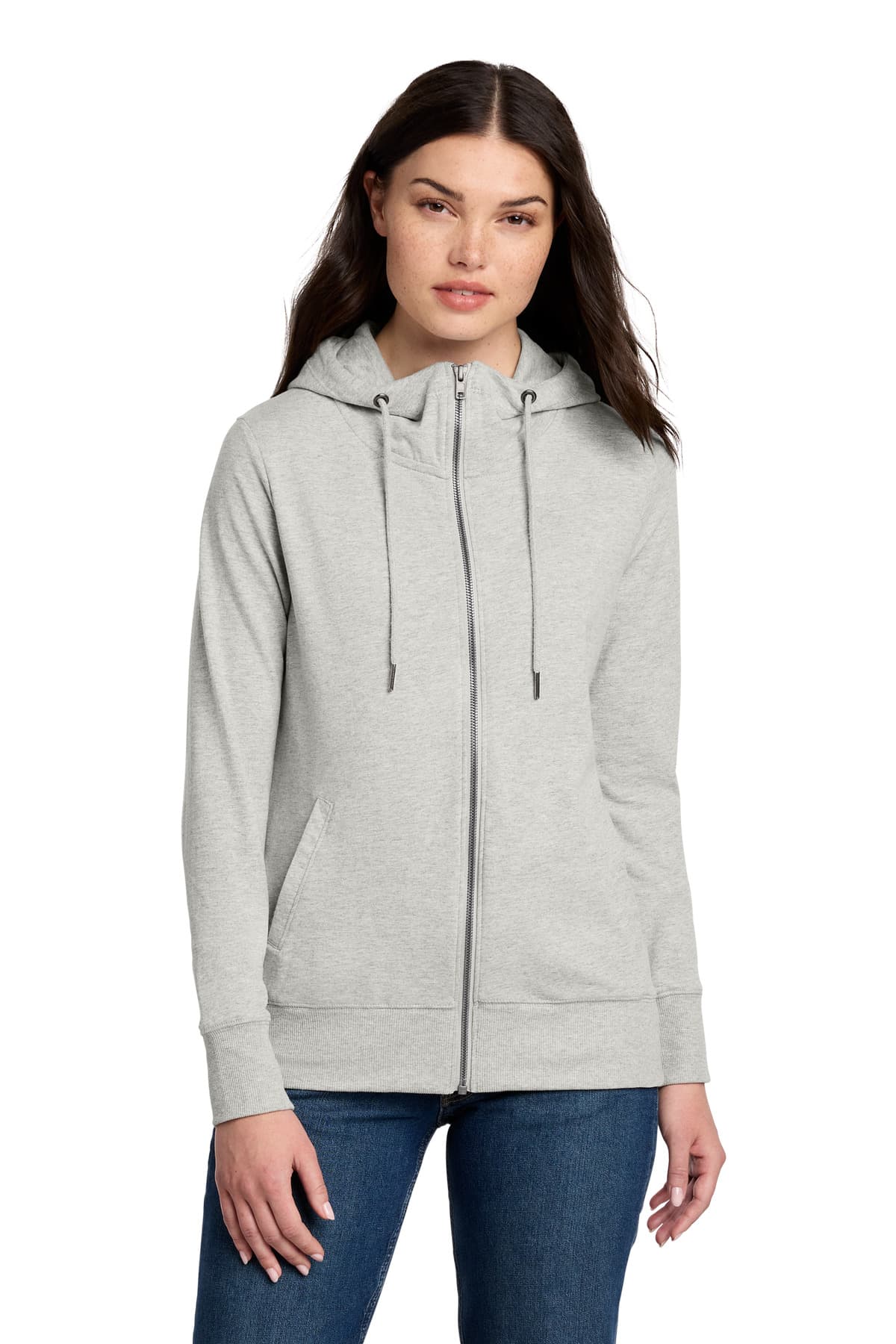 District ® Women's Featherweight French Terry  Full-Zip Hoodie DT673 thumbnail 4