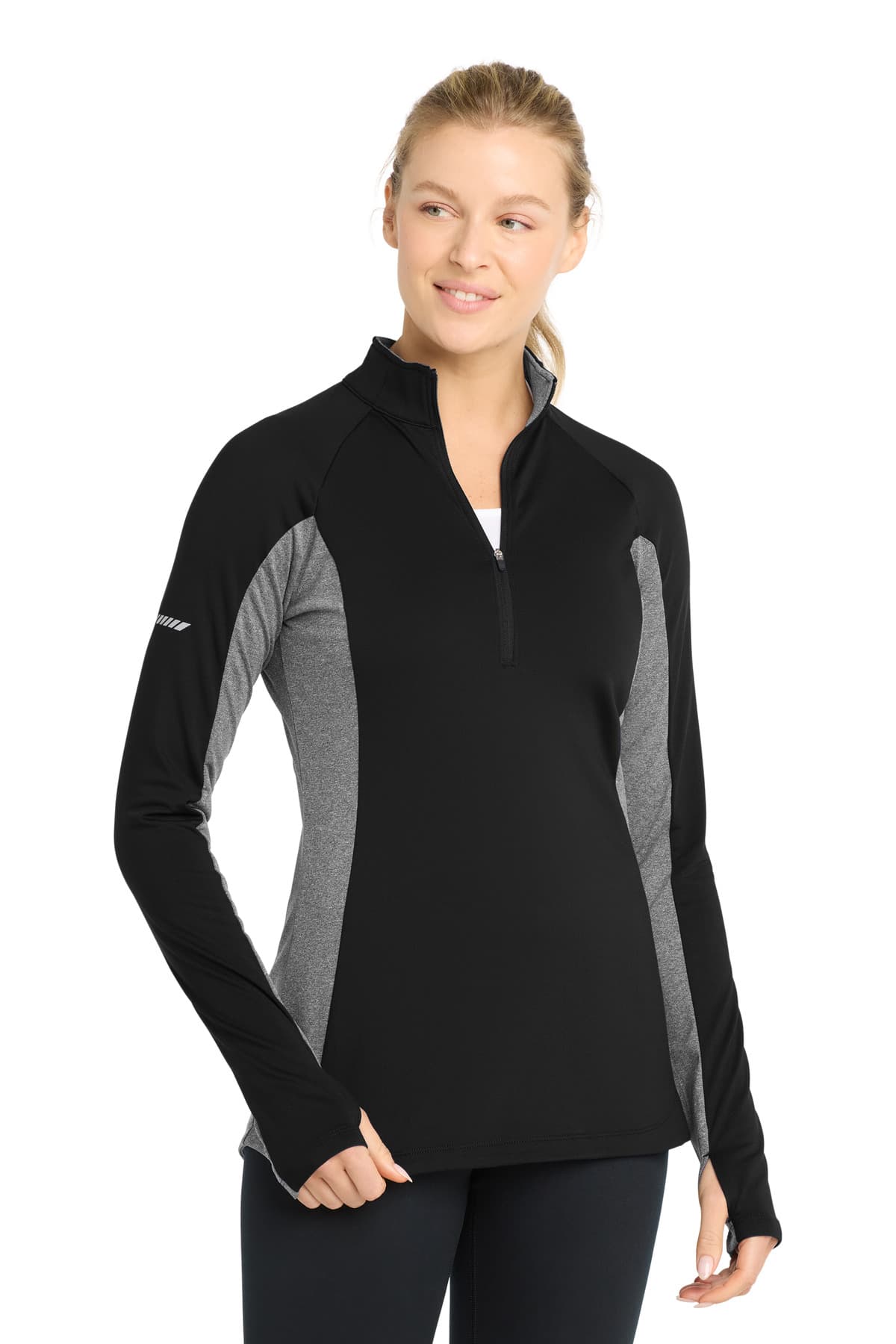 Sport-Tek ® Women's Sport-Wick ® Stretch Contrast 1/4-Zip Pullover. LST854 thumbnail 2