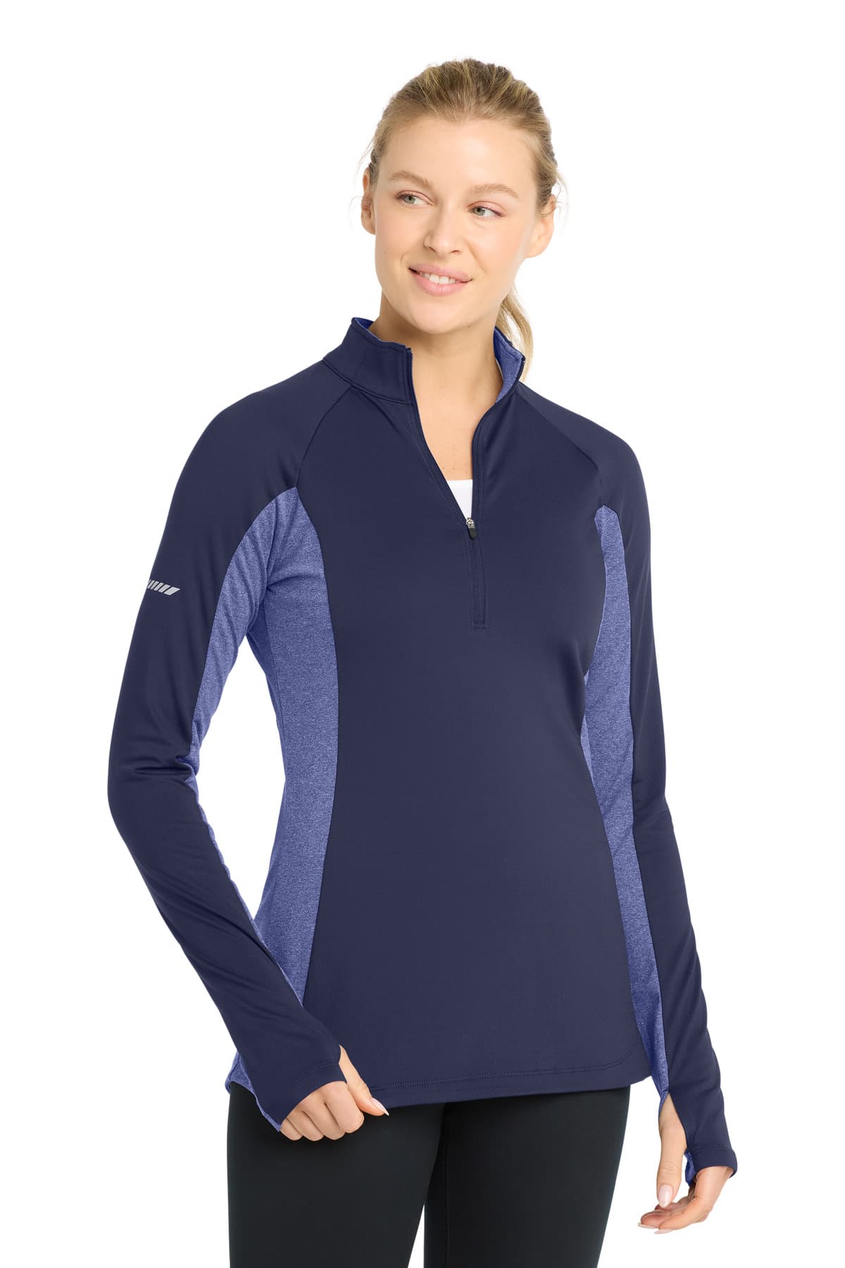 Sport-Tek ® Women's Sport-Wick ® Stretch Contrast 1/4-Zip Pullover. LST854 thumbnail 3